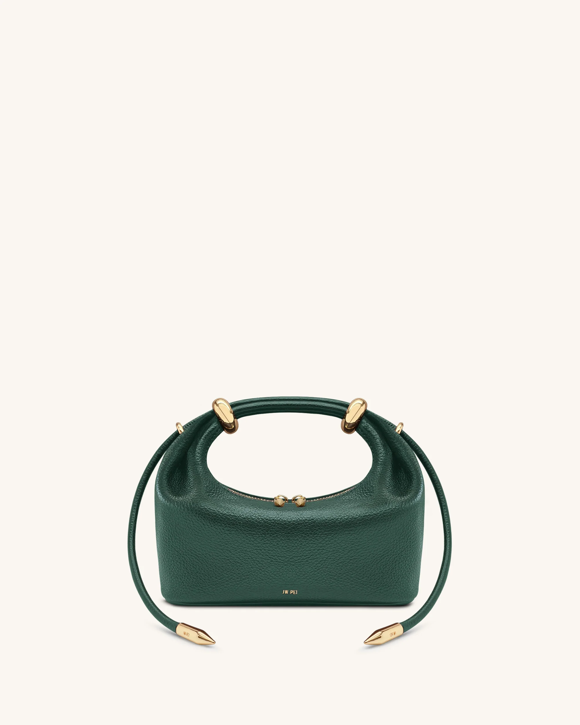 Ellie Metal Ring Embellished Top Handle Bag - Forest Green