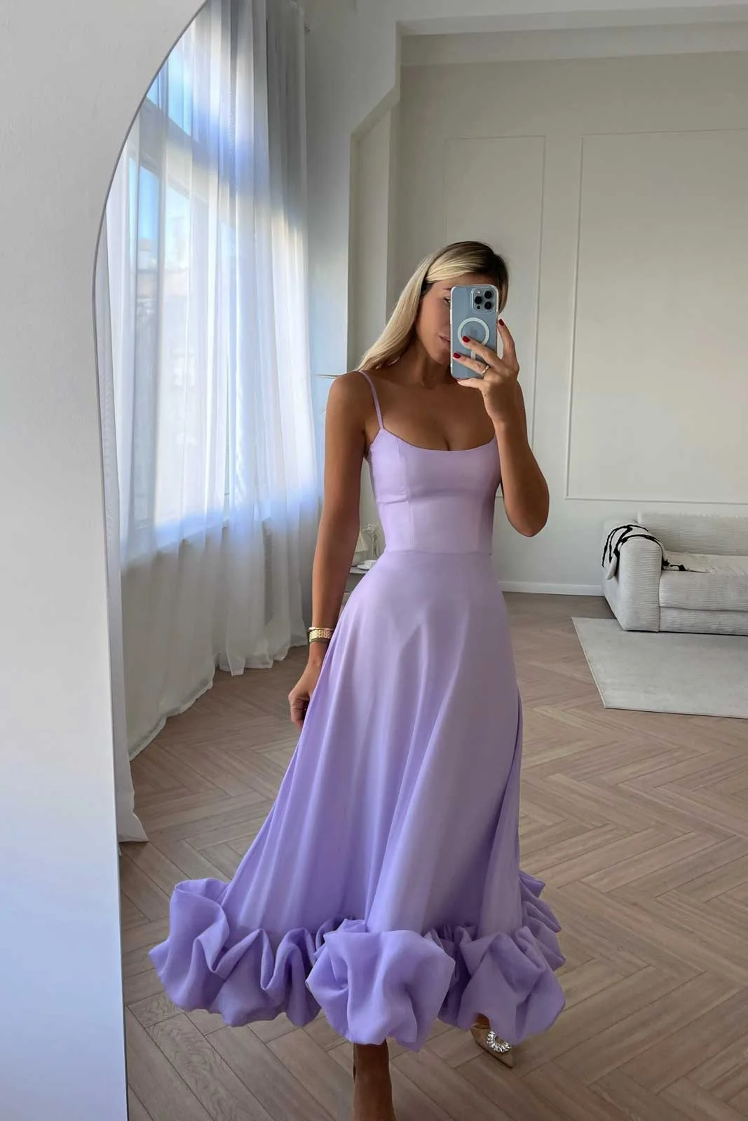 Heather Sleeveless Twirl Midi Dress - luluinthesky