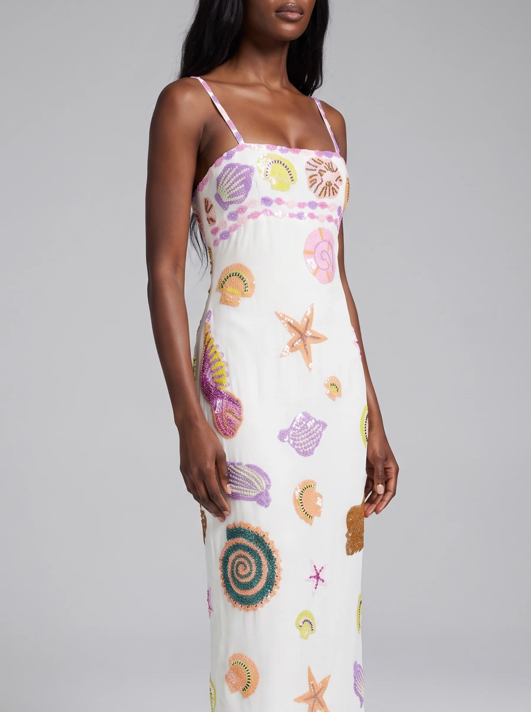 New York Strapped Dress in White