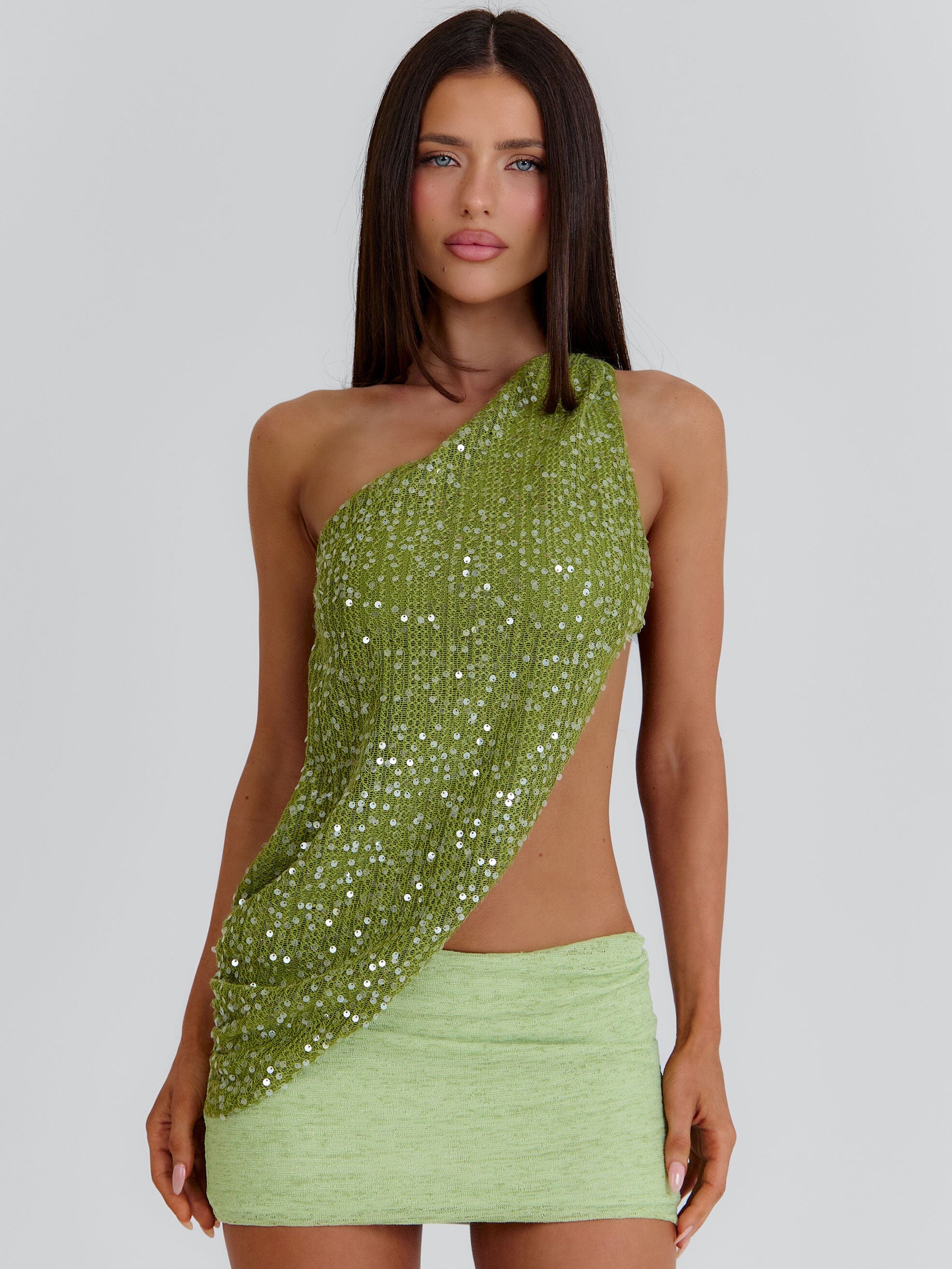 ITZEL MINI DRESS GREEN