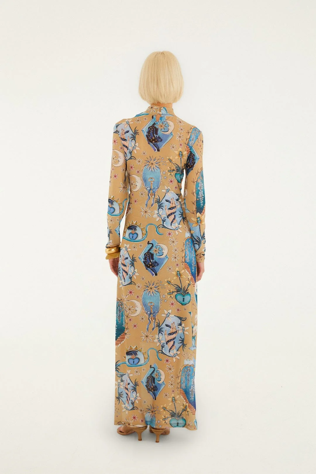 Sand Mystical Long Sleeve Maxi Dress