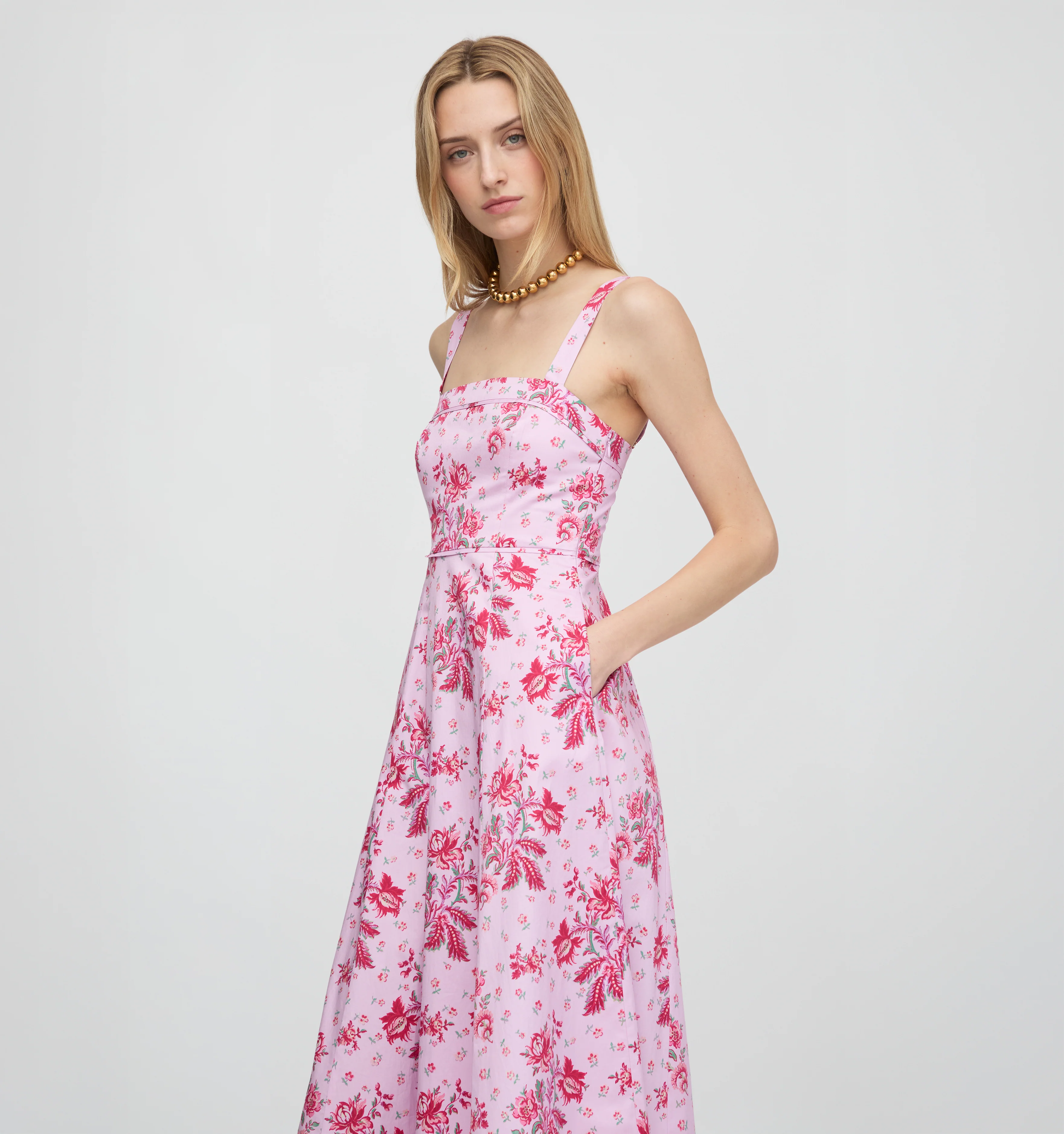The Ezra Dress - Pink Delft Bouquet
