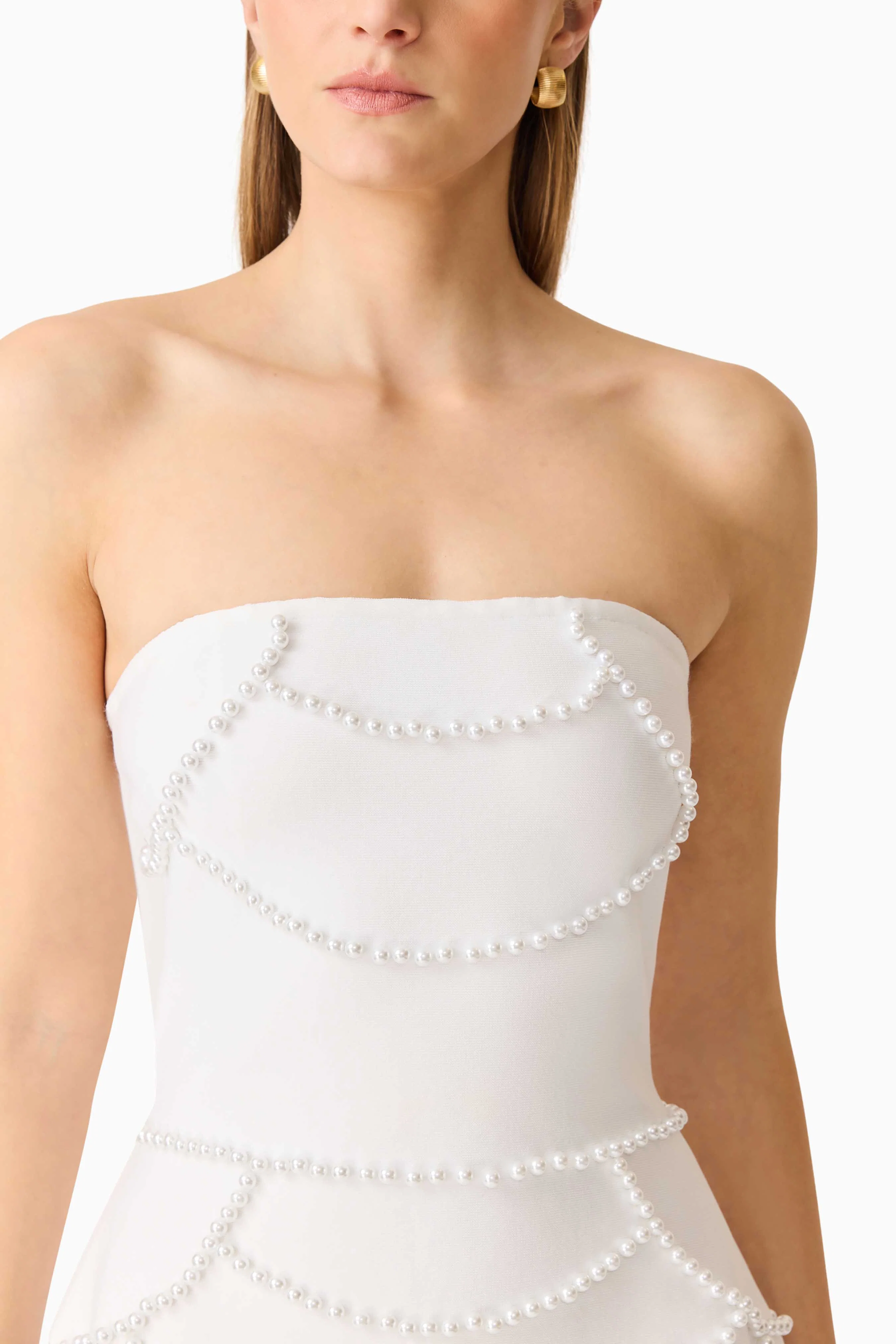 Lucine Strapless Mini Dress in White