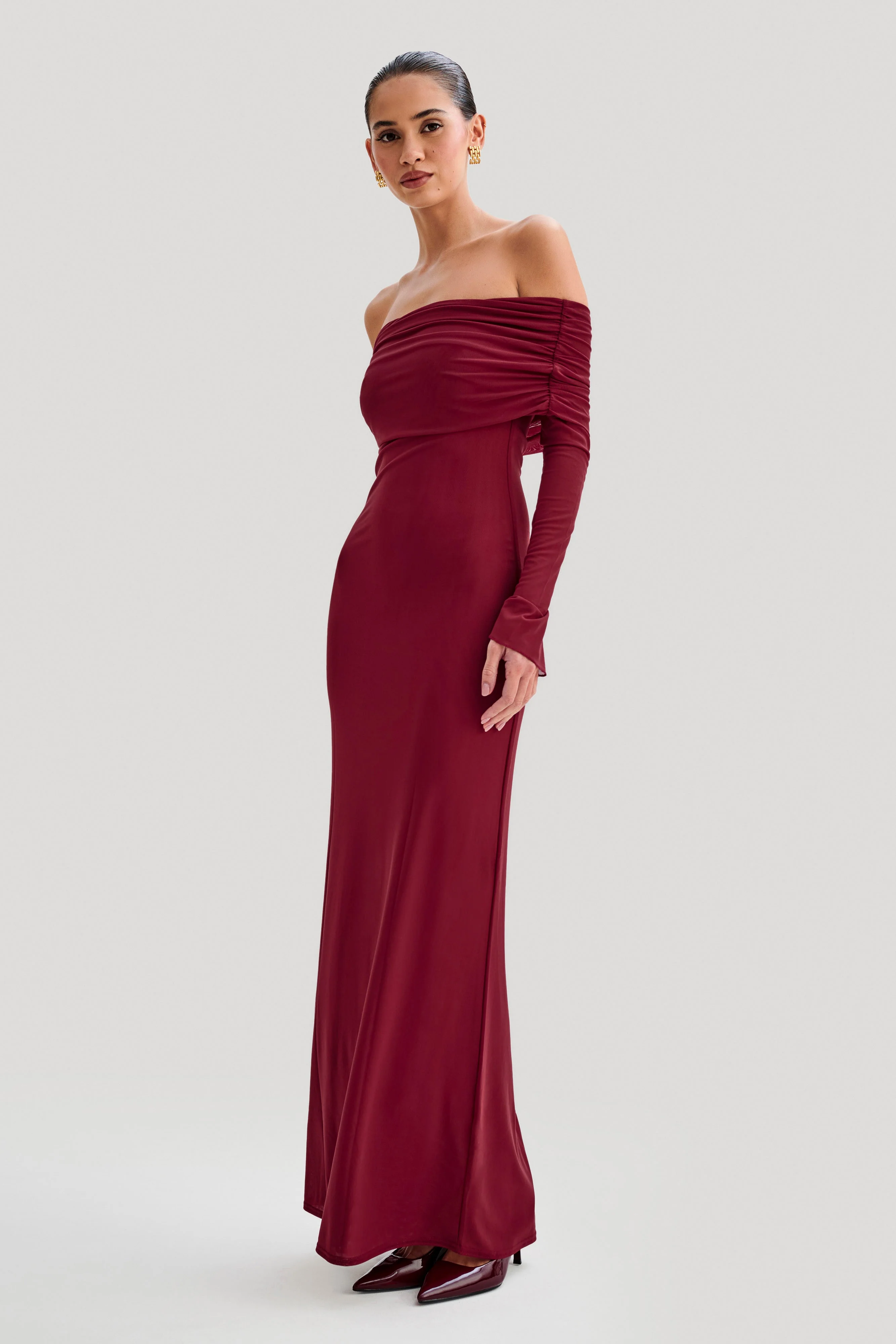 Josie-Off-Shoulder-Mesh-Maxi-Dress-Plum