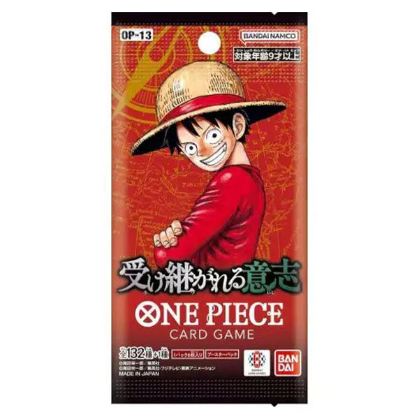 One Piece Card Game Carrying On His Will OP-13 Japanese Booster Pack (1 Pack of 6 Cards)