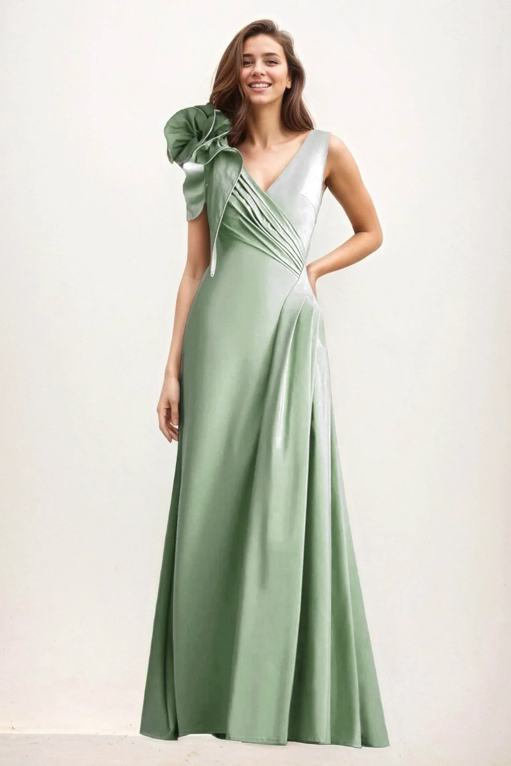 A-Line Maxi Elastic Cloth Wedding Guest Dress CG0275