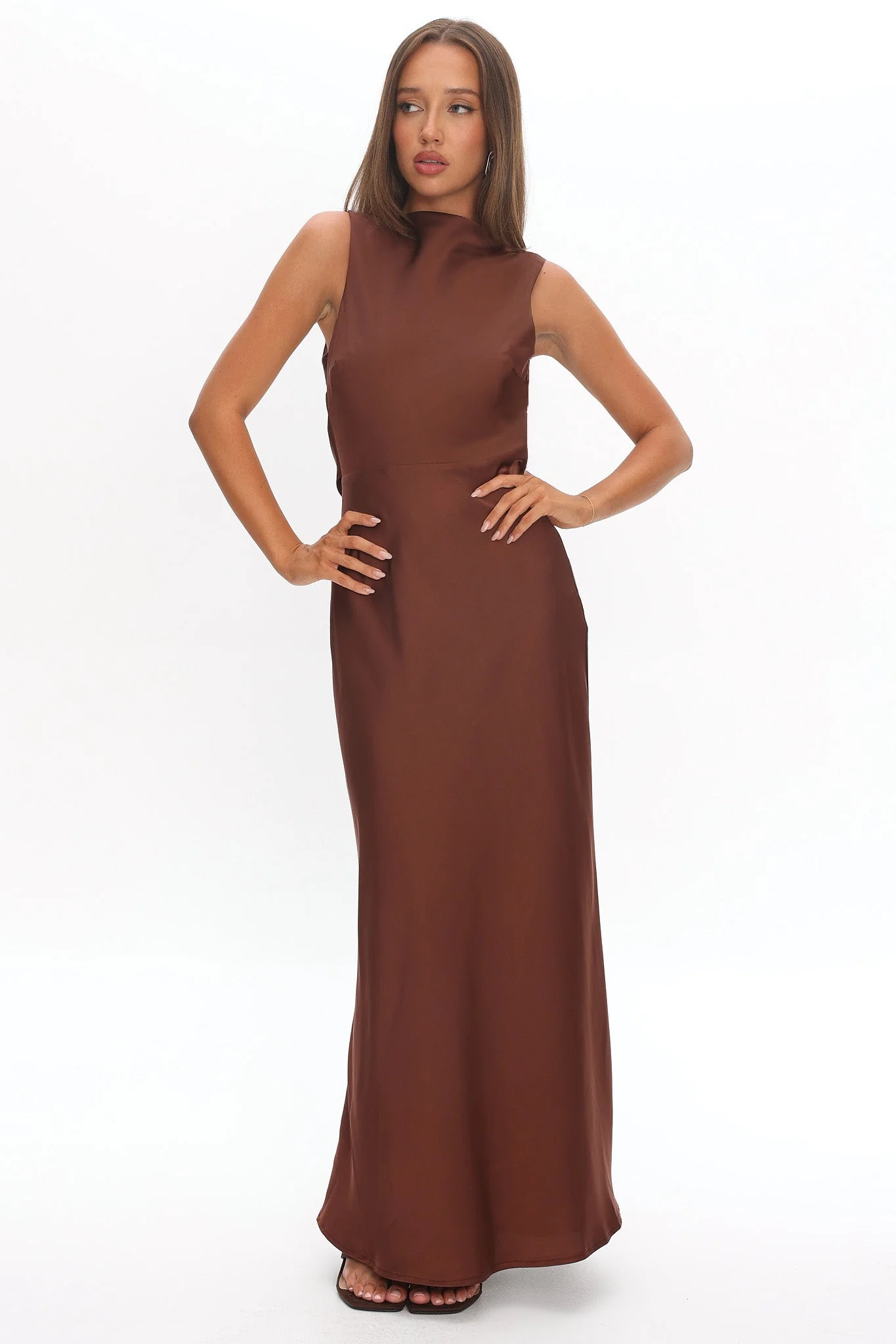 Effie Cowl Back Maxi Dress Cocoa