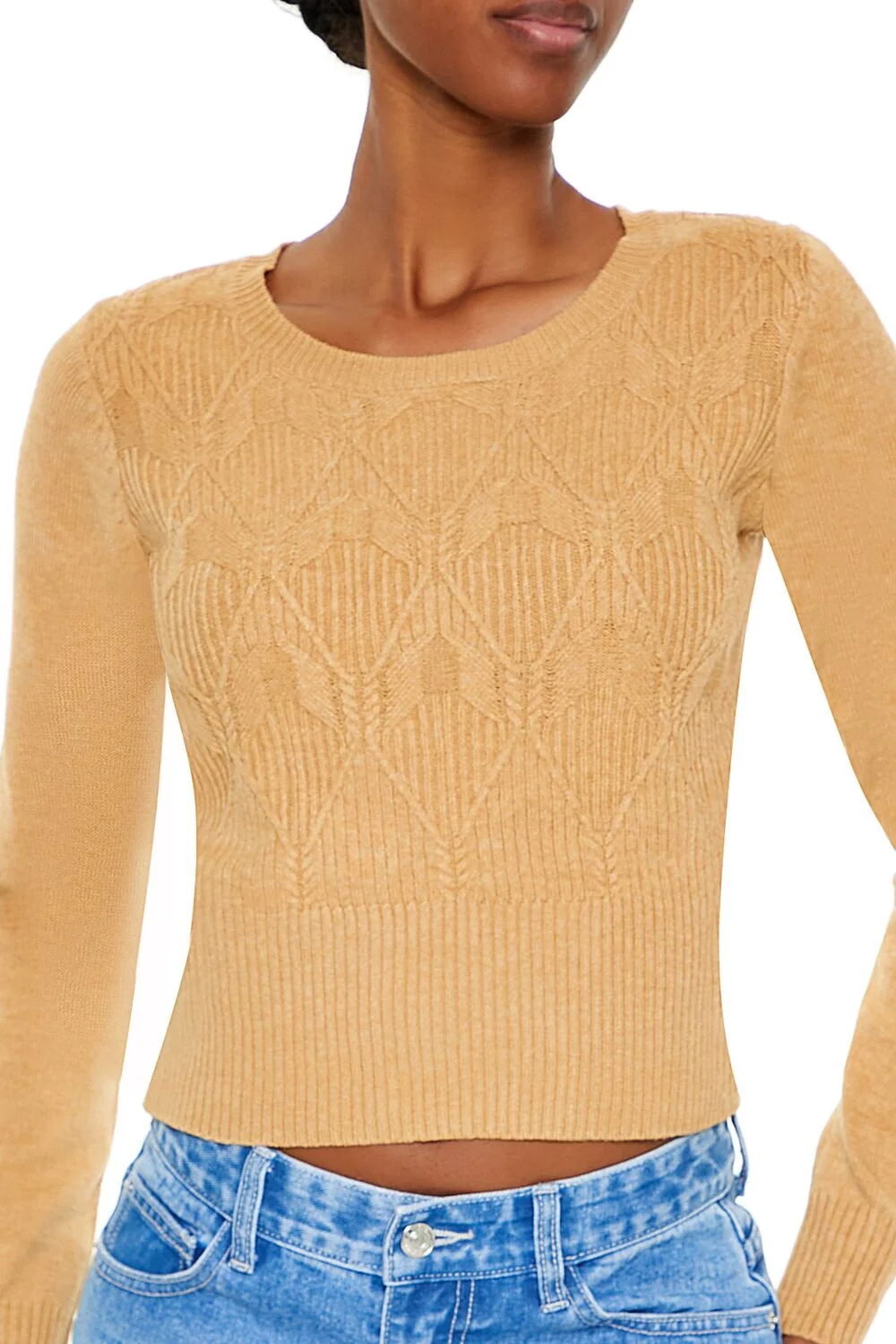 Cropped Lattice Sweater
