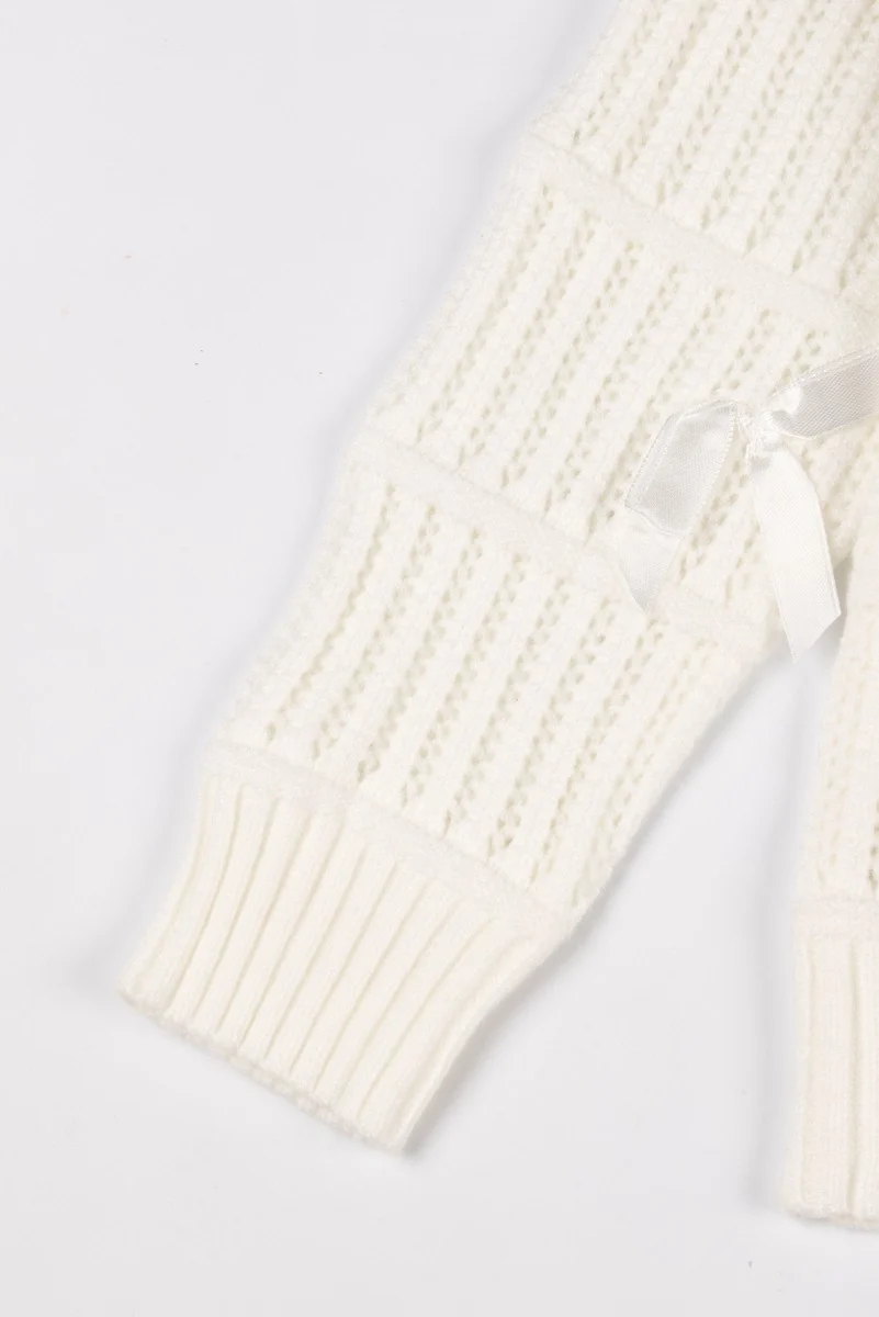 Ribbon Bow Cropped Sweater