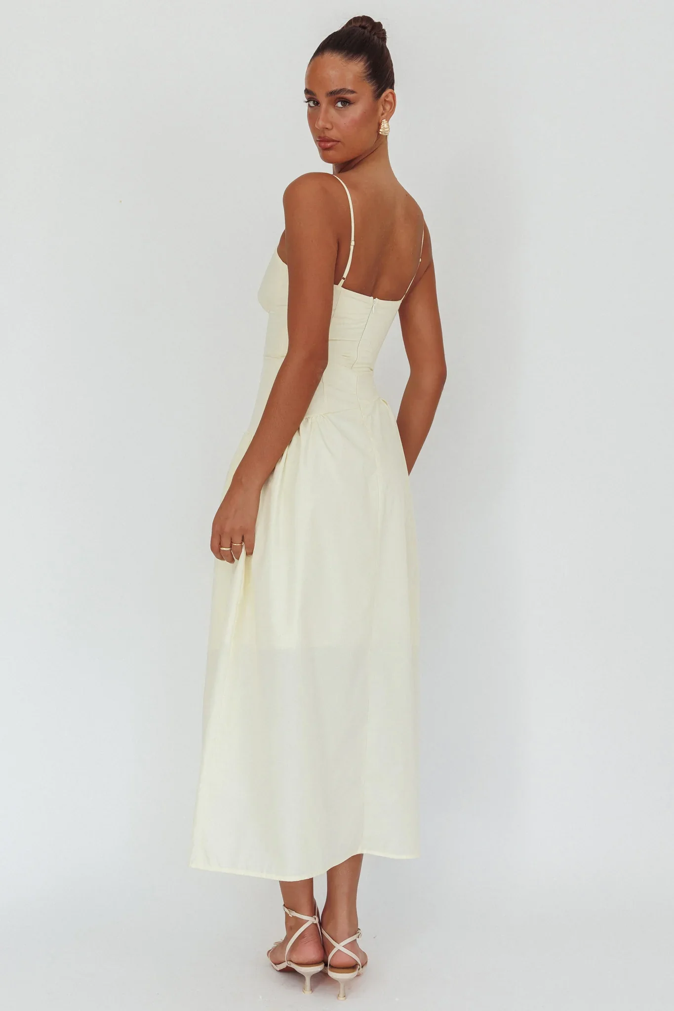 Honey Baby Diagonal Waist Maxi Dress Butter