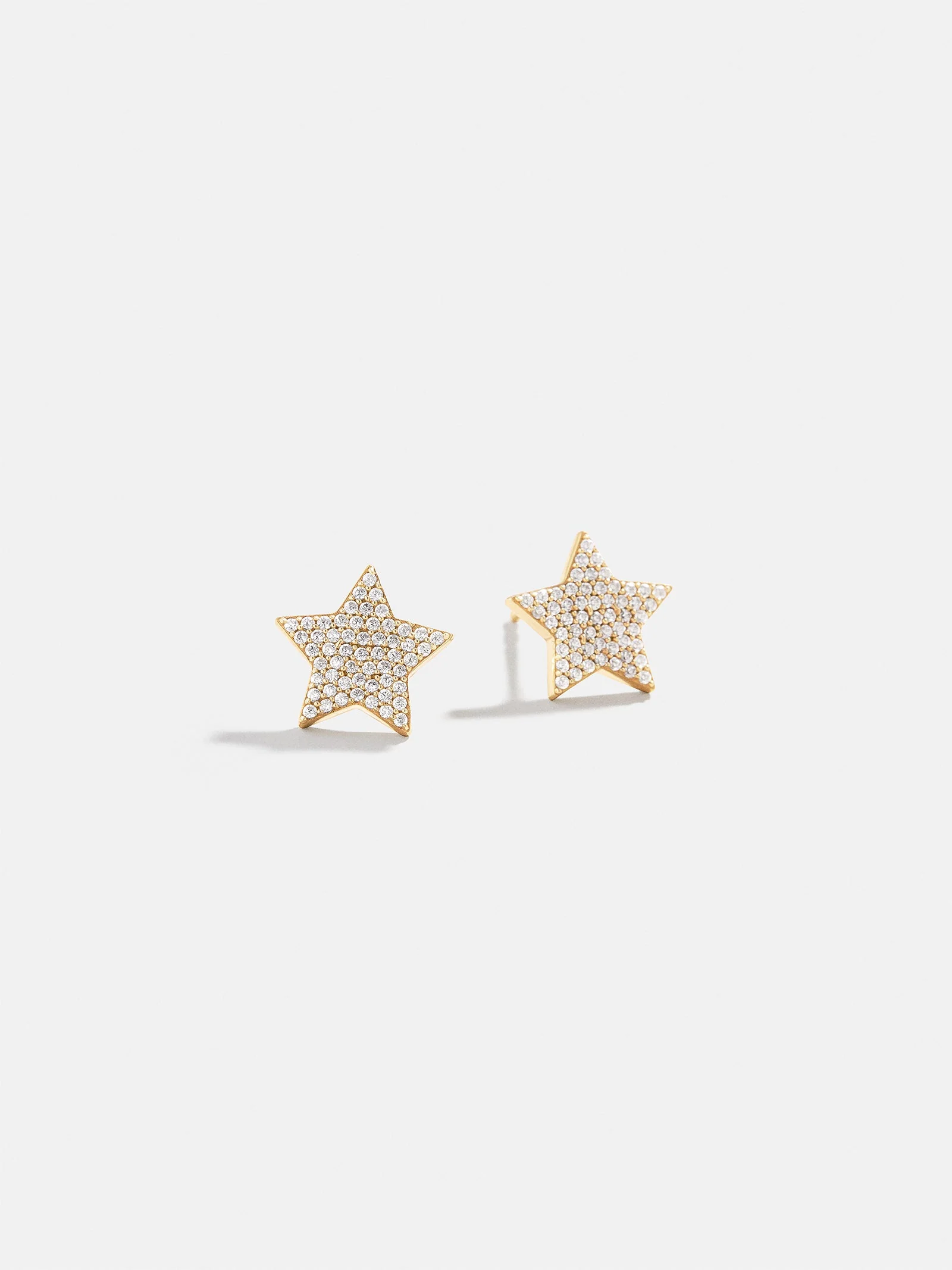 14K Gold Celestial Delicate Stud - Pavé Star