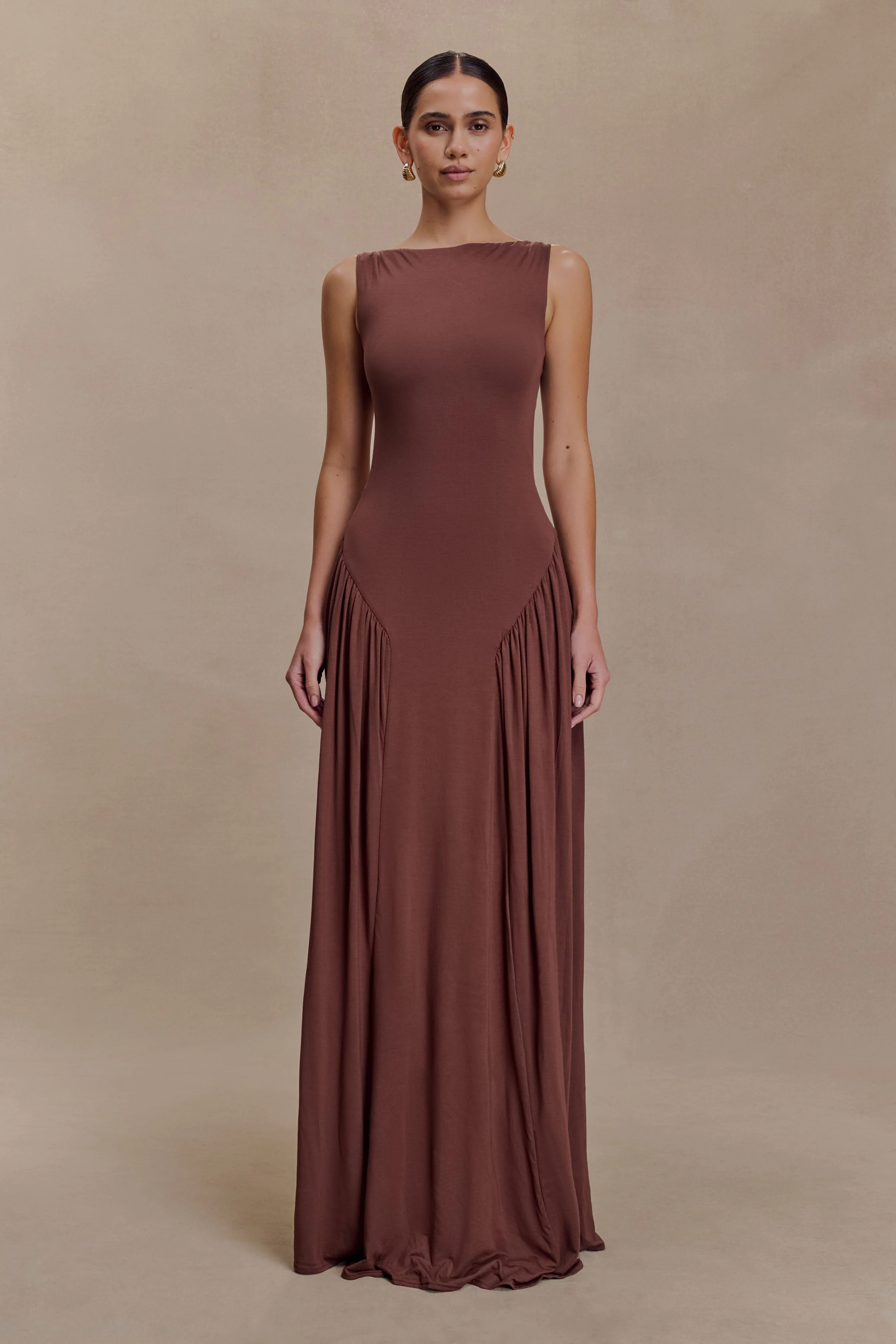 Marnie Modal Sleeveless Maxi Dress - Chocolate