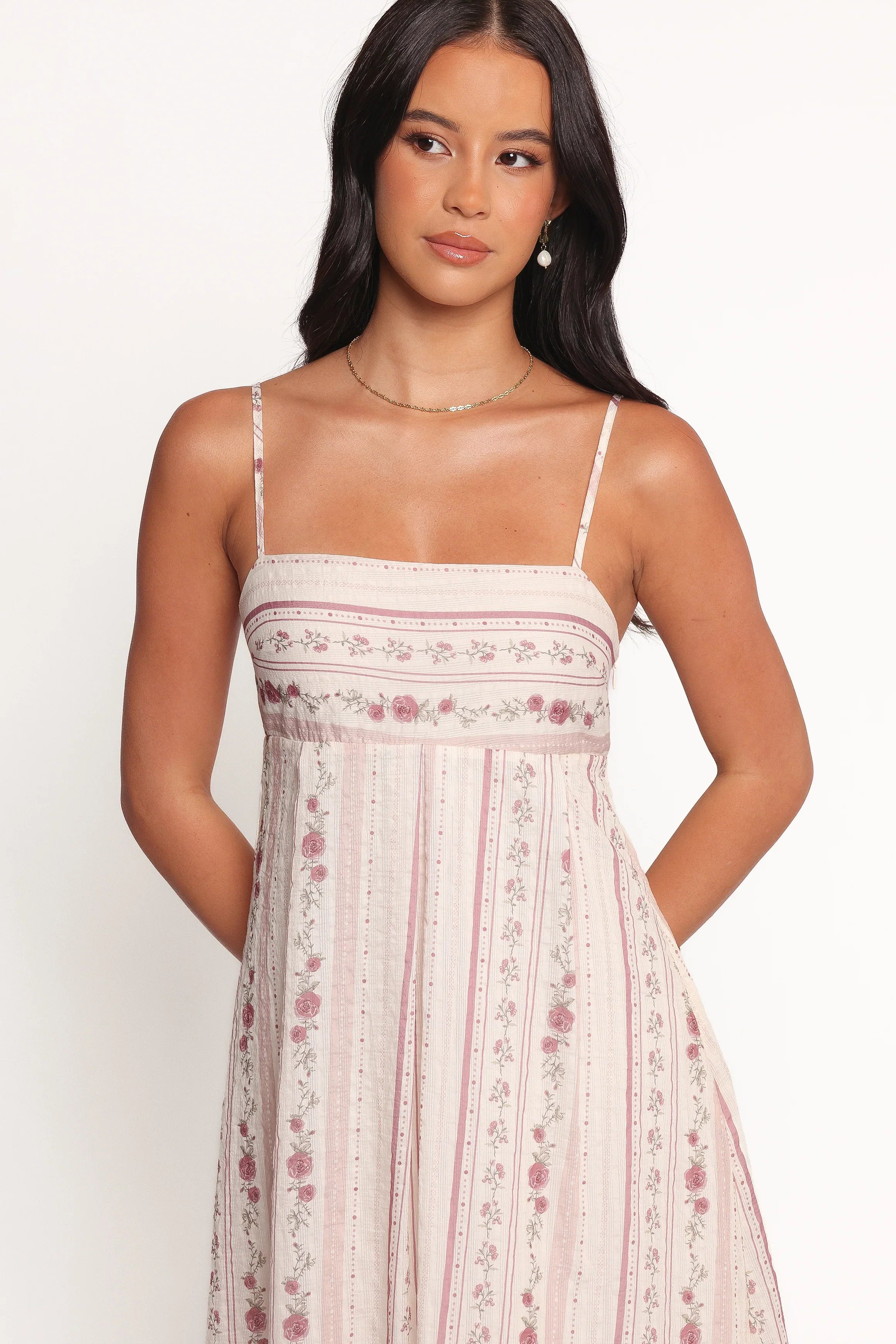 Amaris Maxi Dress - Ivory Mauve Floral - luluinthesky