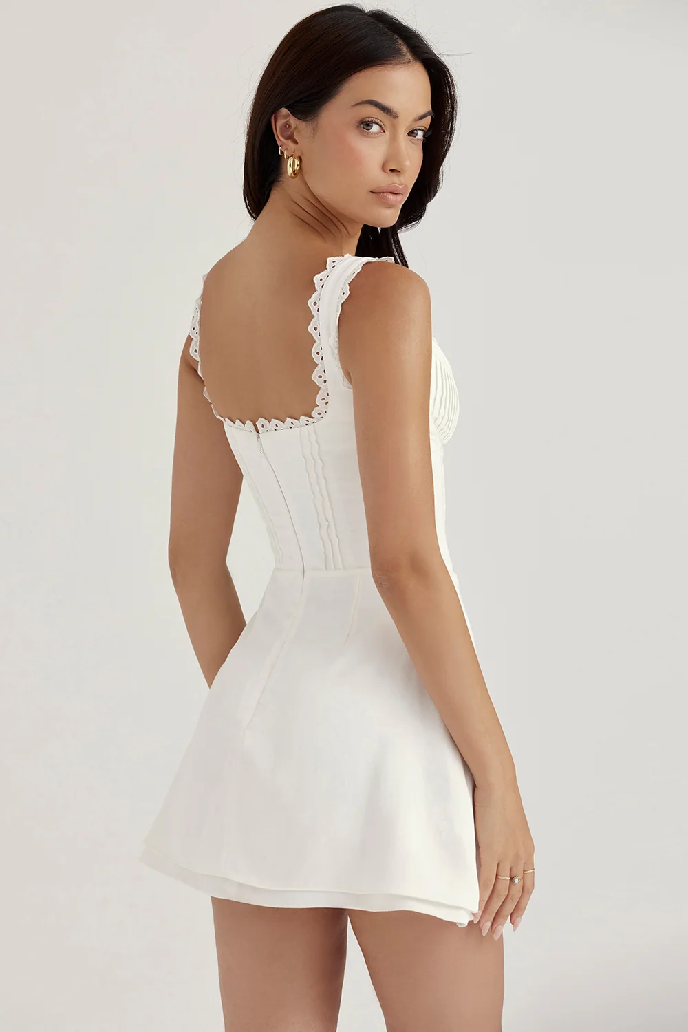 white pin tuck mini dress - luluinthesky