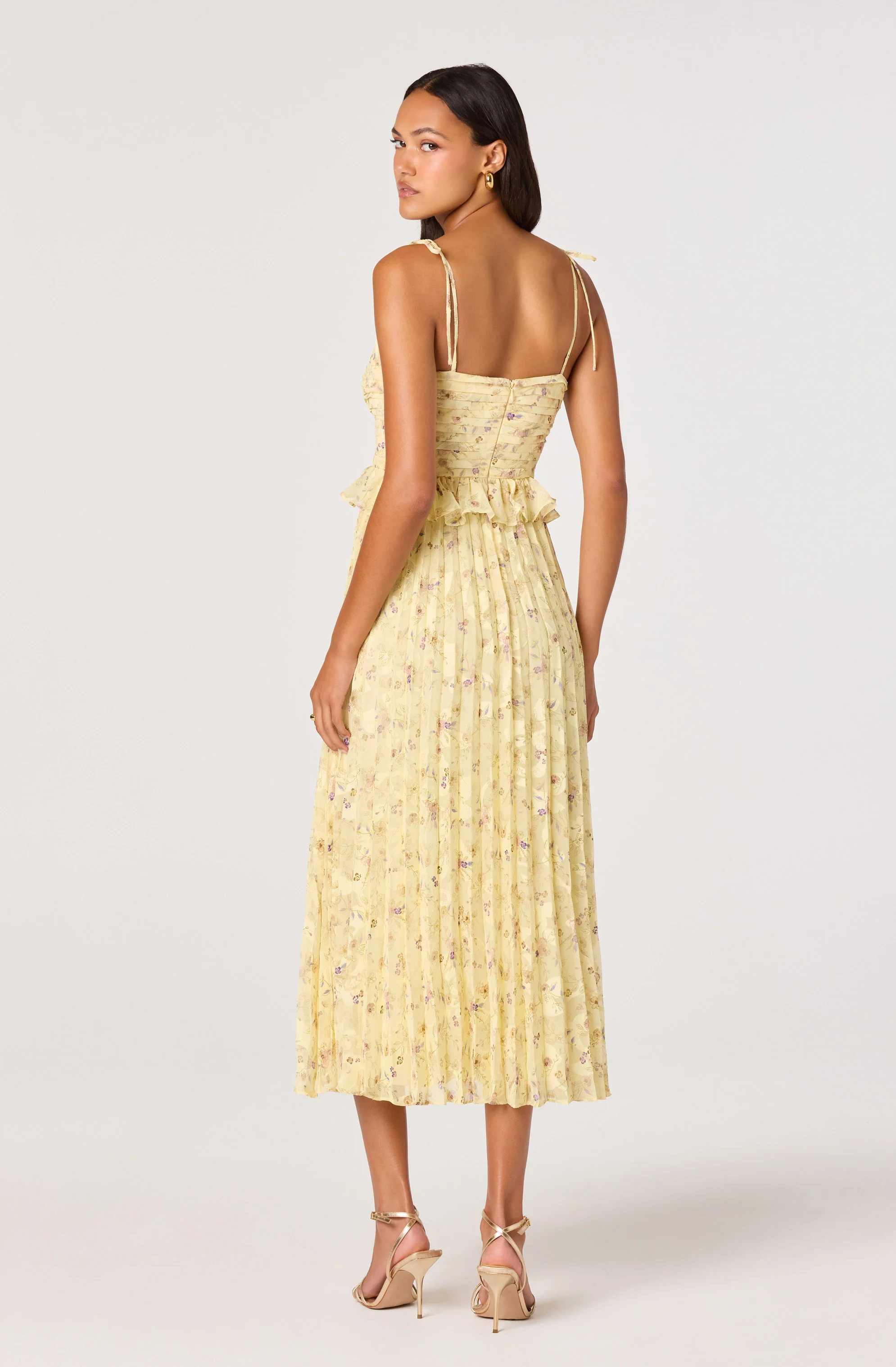 Emerys Pleated Floral Midi Dress