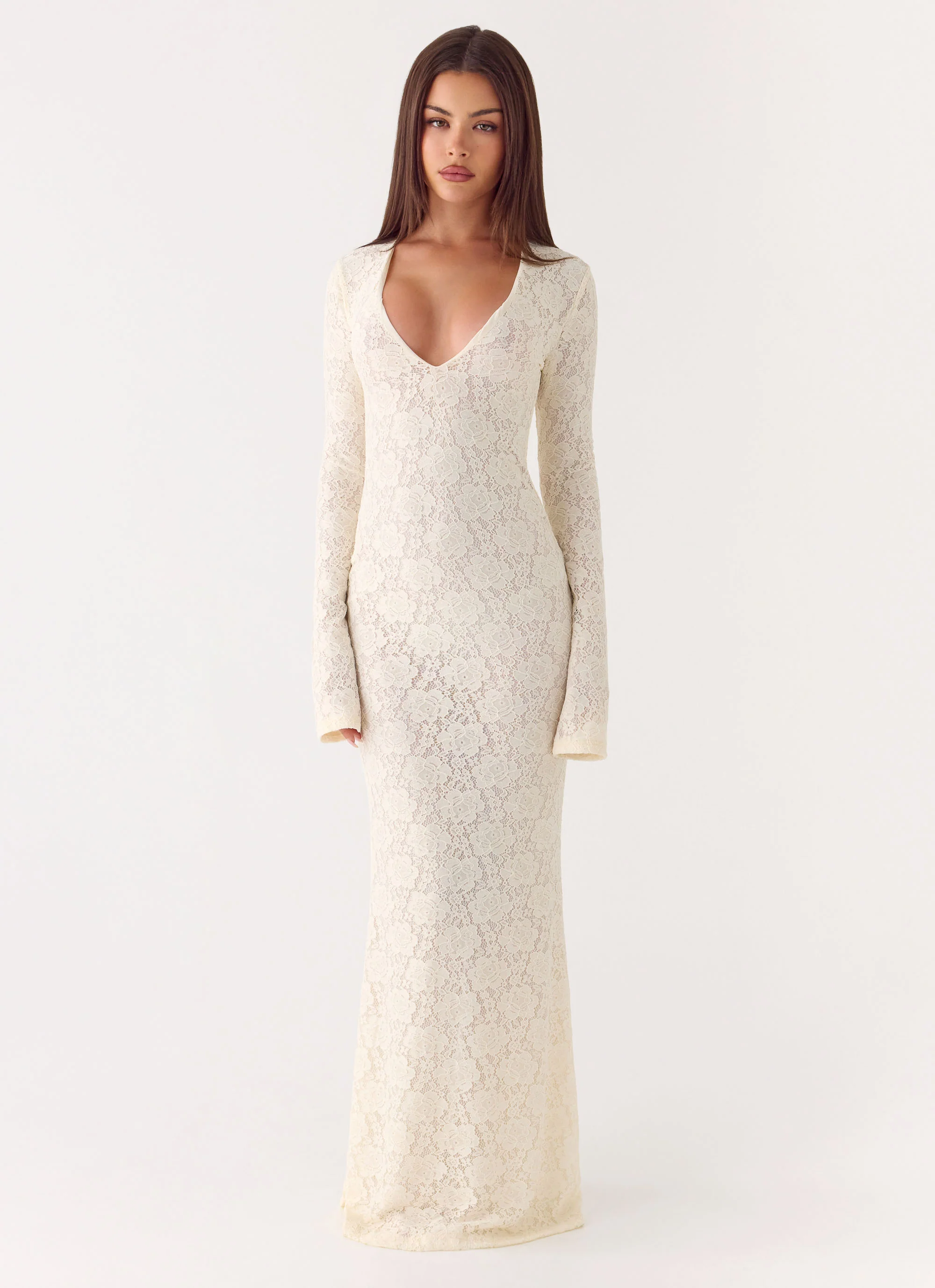 Astoria Long Sleeve Maxi Dress - Ivory