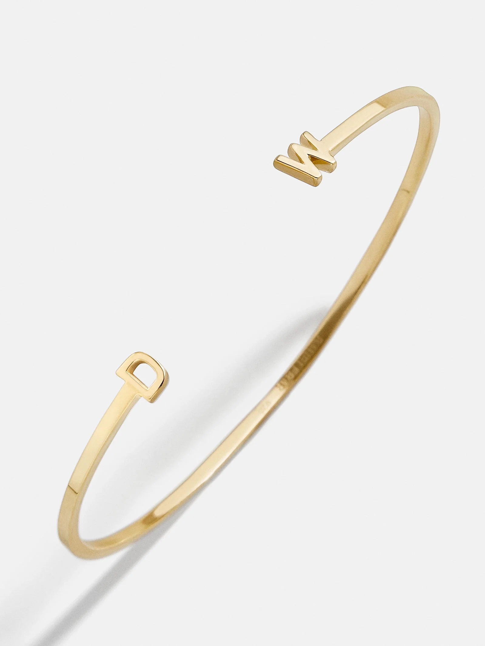 14K Gold Double Initial Custom Cuff Bracelet - Gold/Pavé