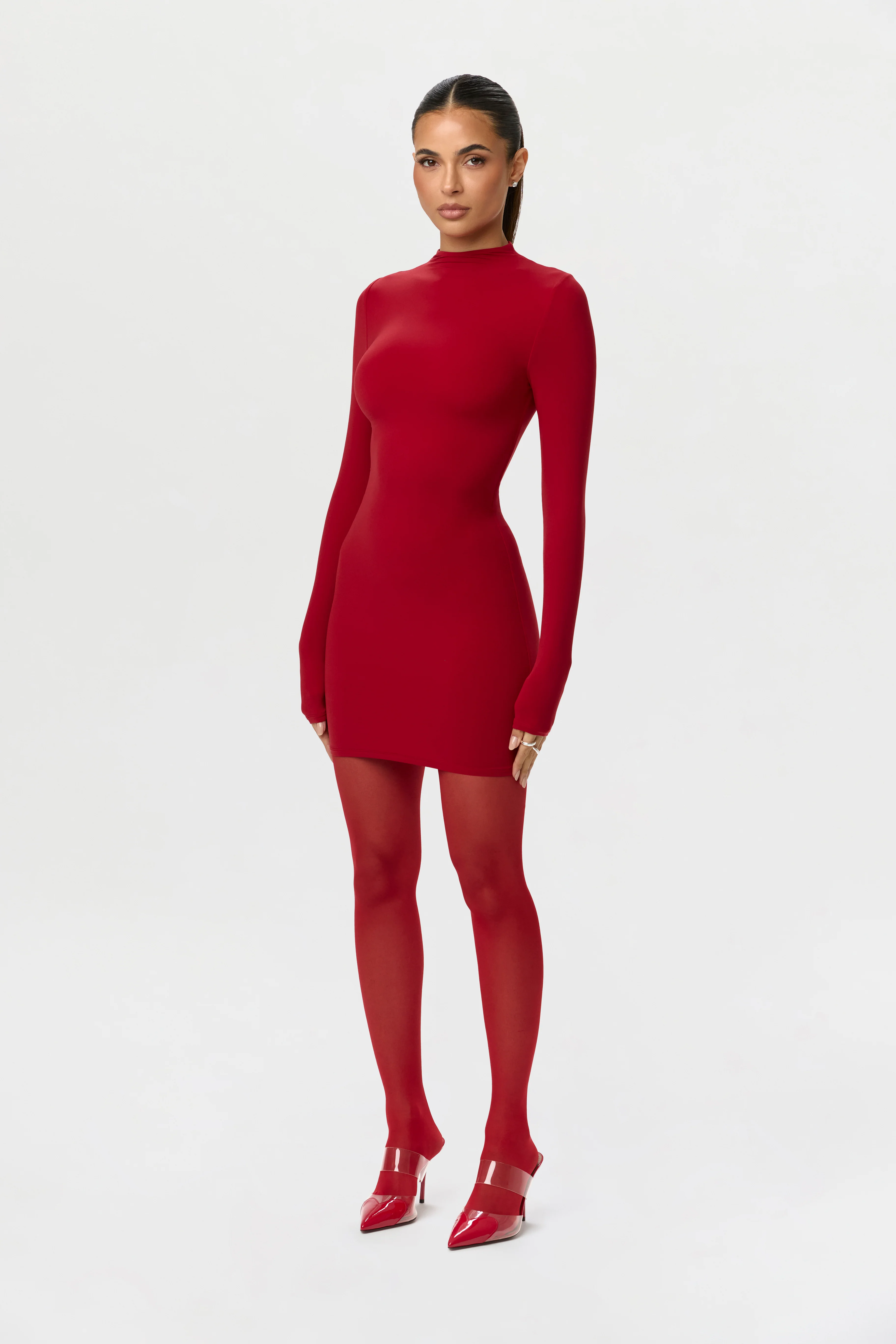 Naked Mock Neck Mini Dress