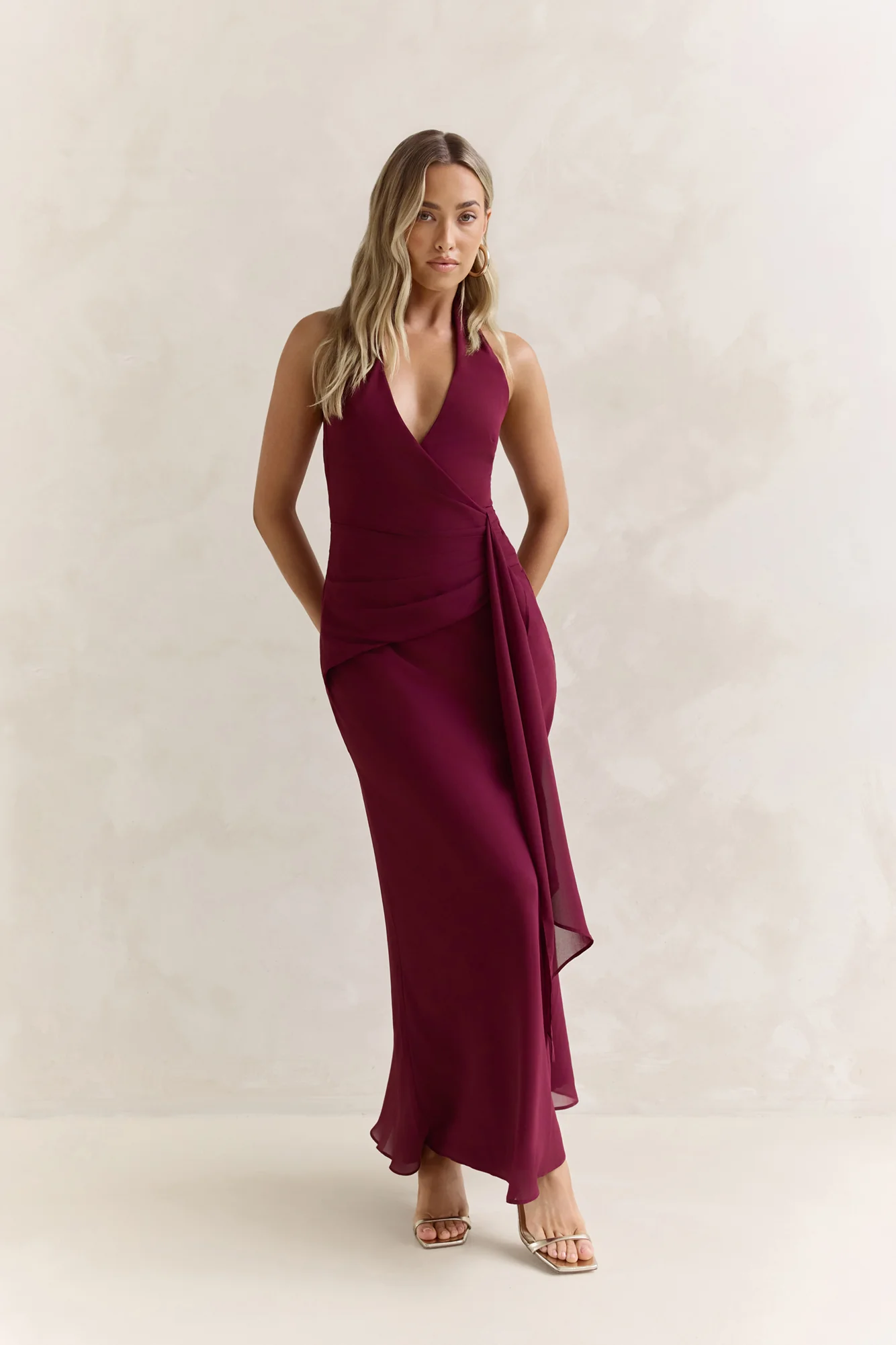 Run To You Halter Maxi Dress Plum - luluinthesky