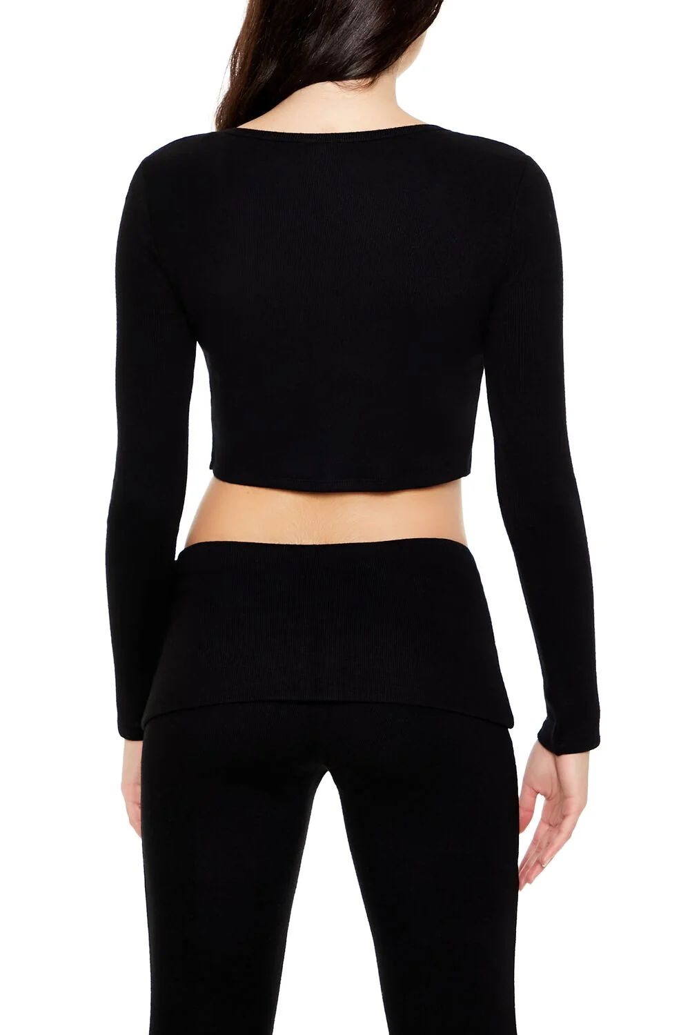 Button-Front Crop Top