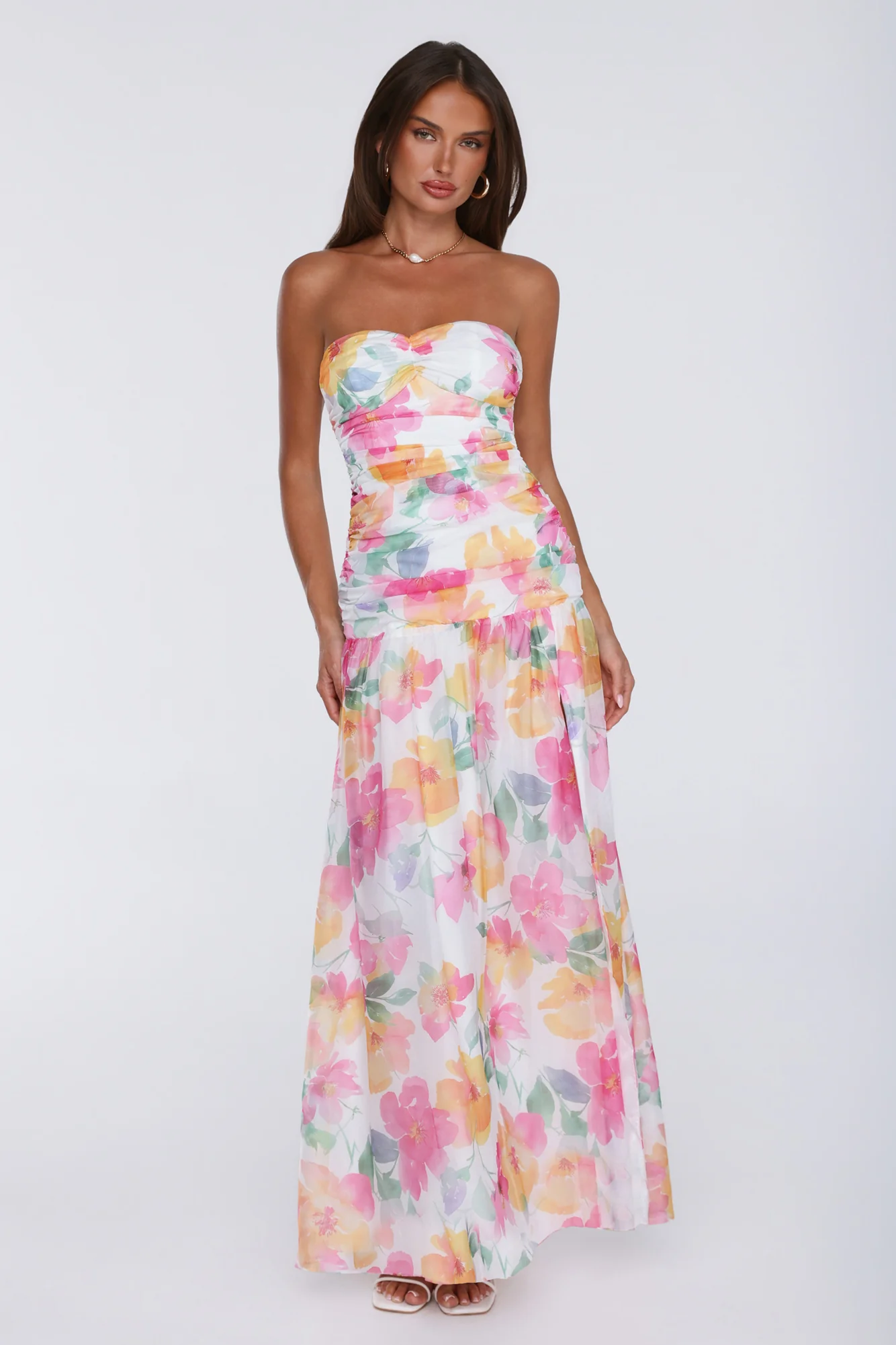 Pretty Much Perfect Strapless Maxi Dress Pink