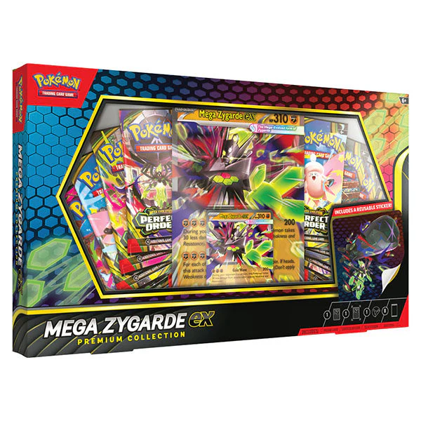 Pokémon TCG: Mega Zygarde ex Premium Collection Box (8 Booster Packs + 2 Bonus Promo Cards)