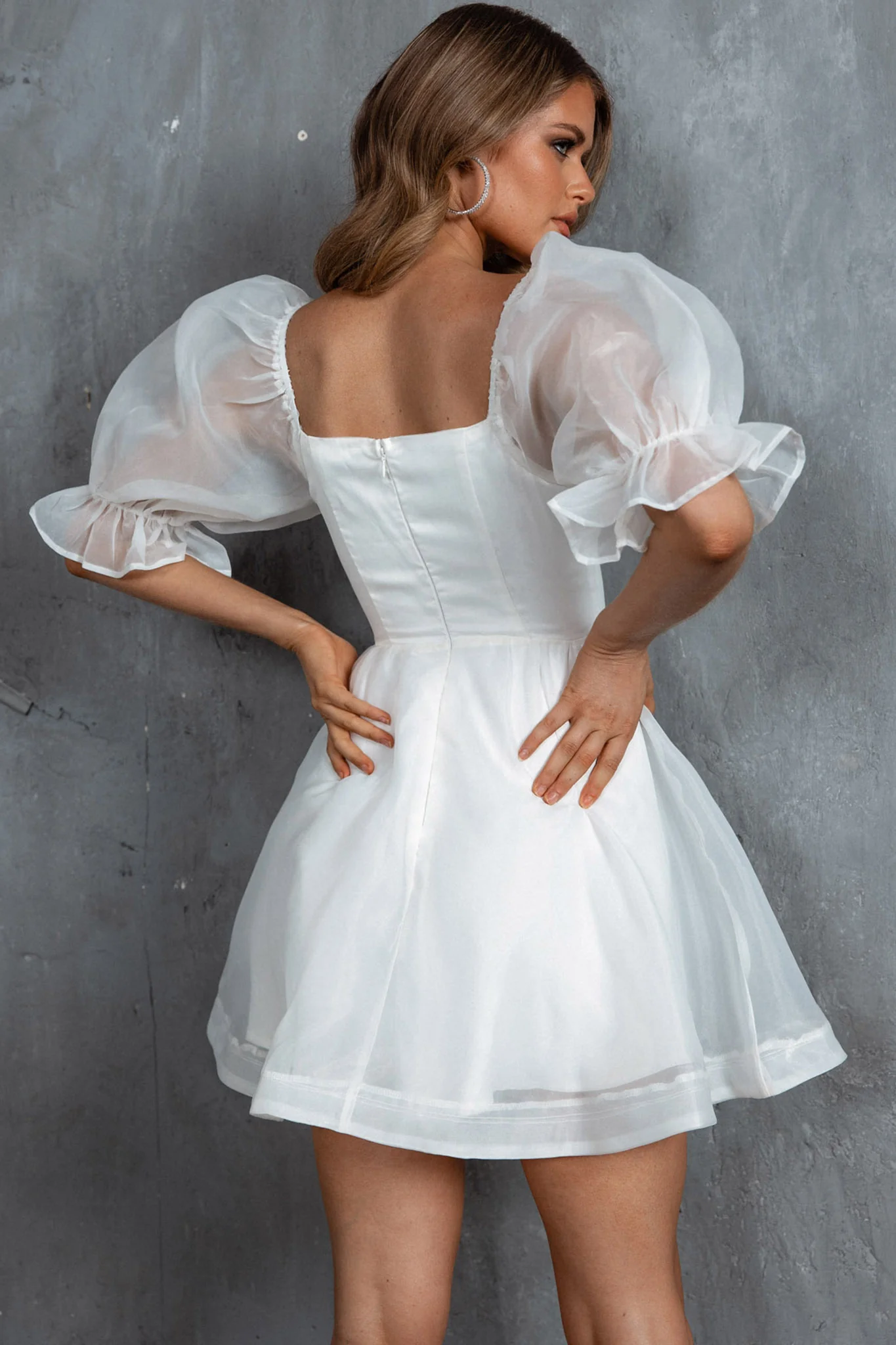 I've Got Sunshine Puff Sleeve Mini Dress White - luluinthesky