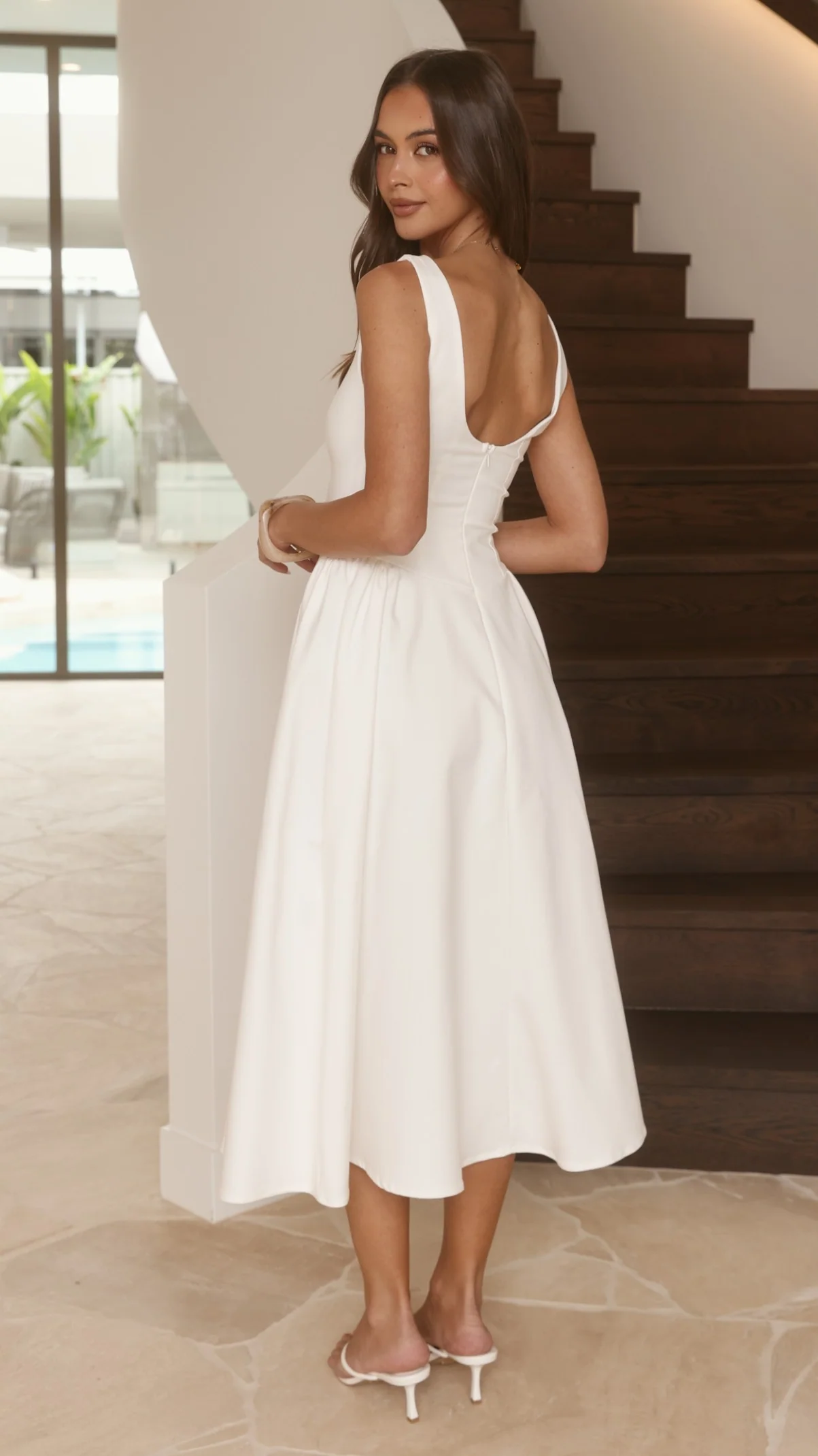 Khloe Midi Dress - White