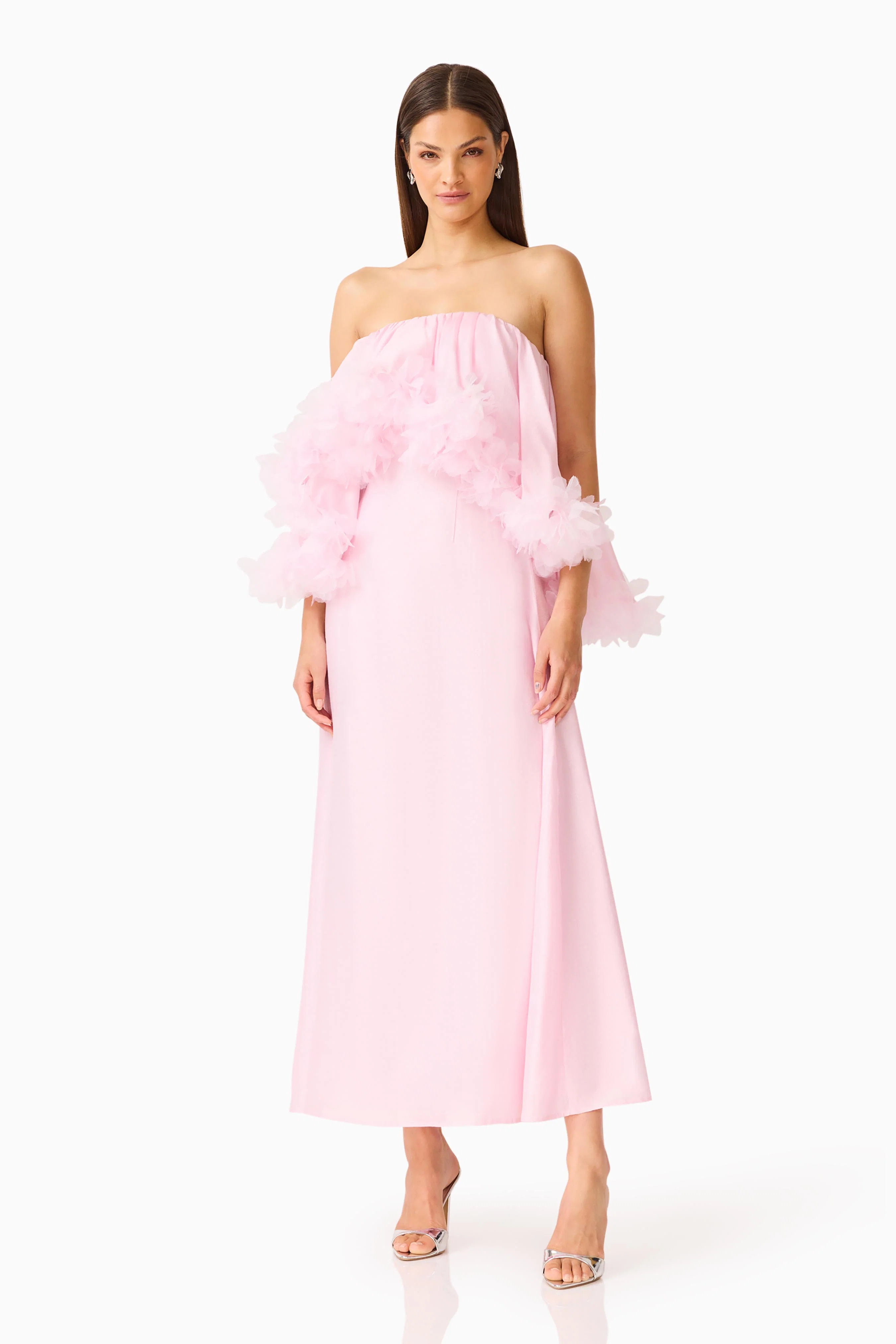 Fiorina Tiered Gown in Pale Pink