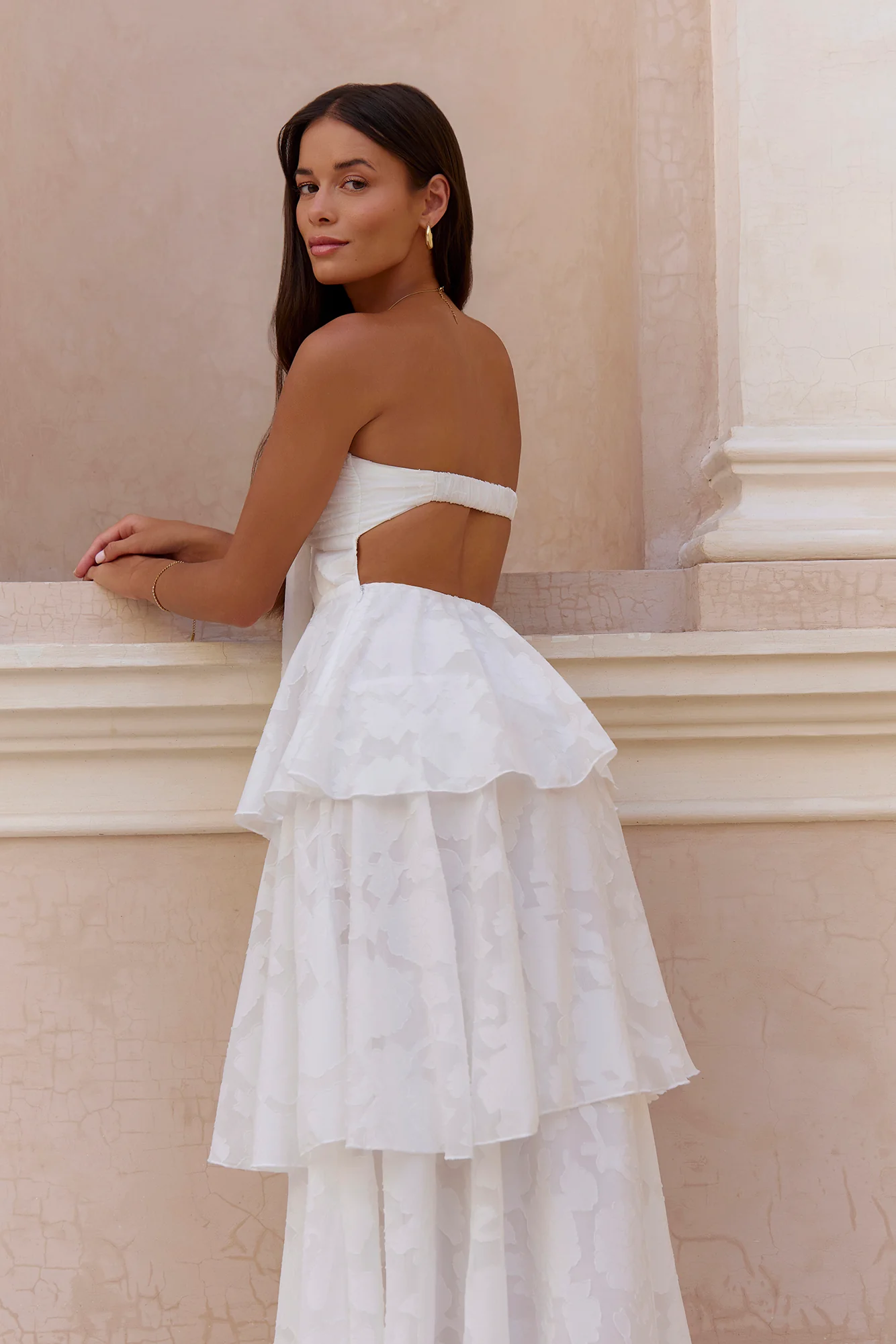Know Your Heart Strapless Maxi Dress White