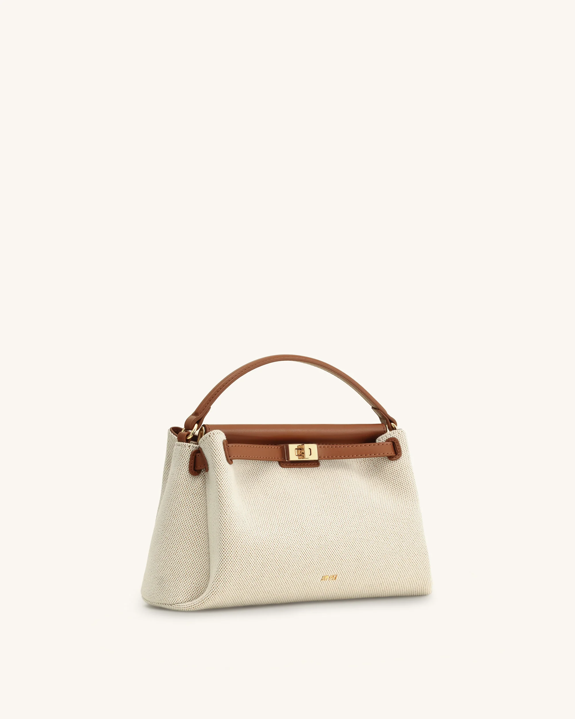 Carmen Top Handle Bag - Brown Canvas