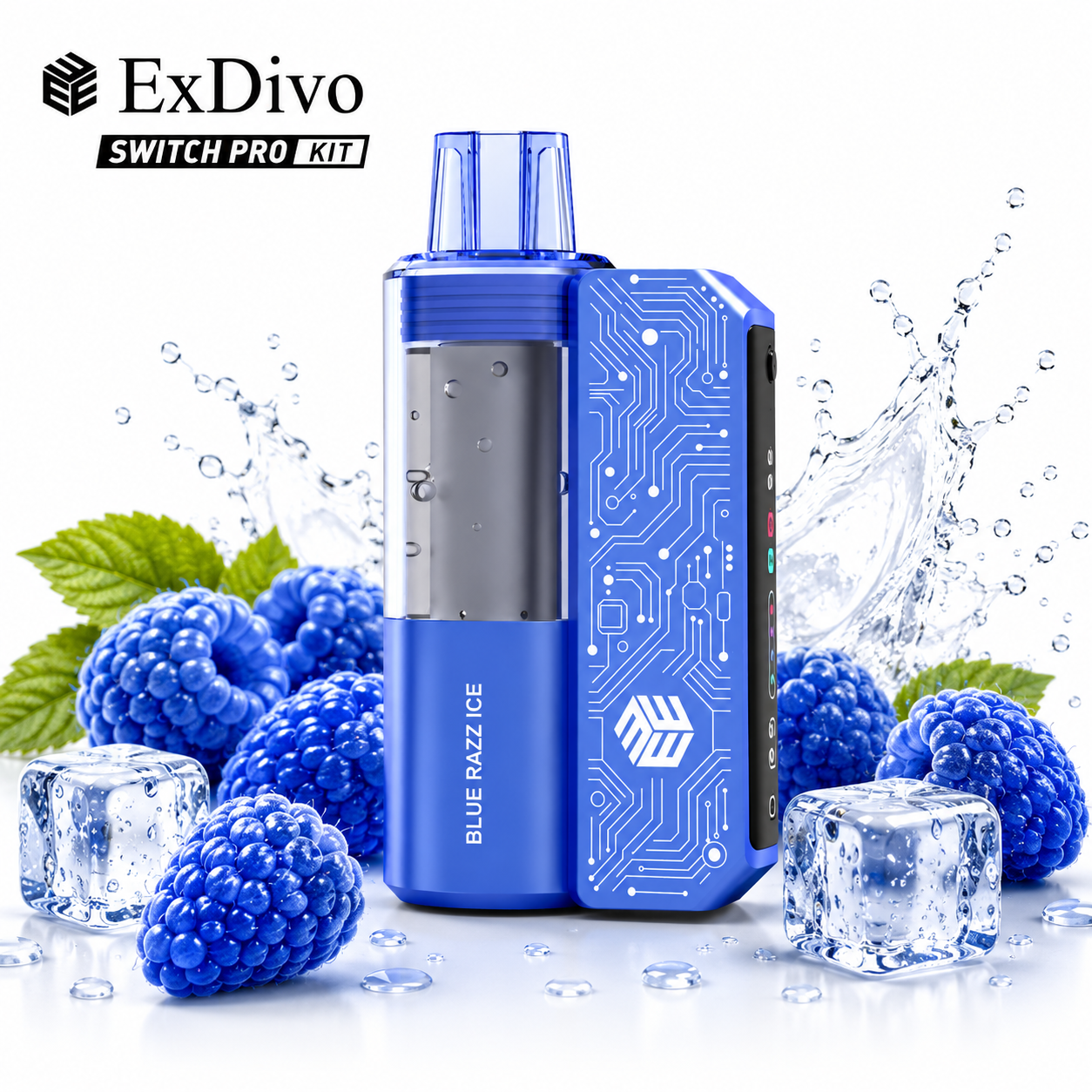 BLUE RAZZ ICE - ExDivo BRIGHT MIRROR 35K Replaceable VAPE kit