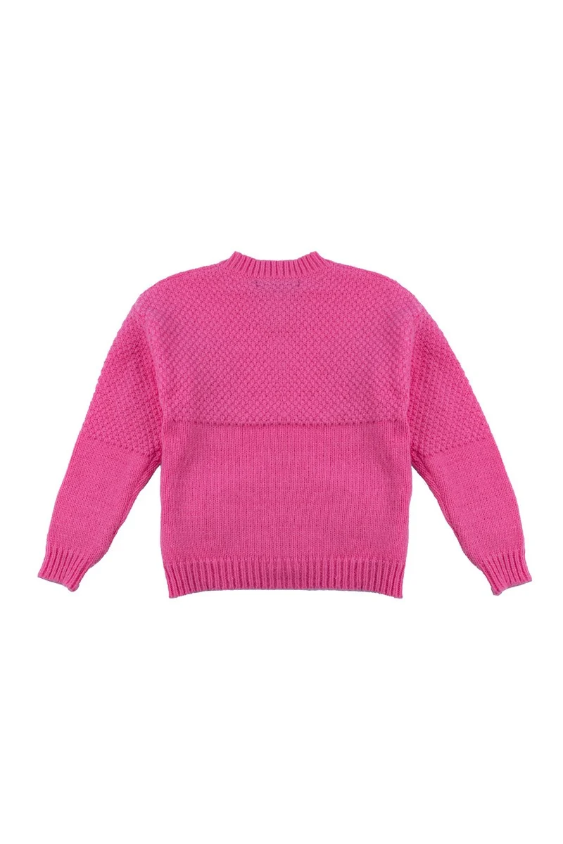 Floral Appliqué Knit Cardigan Sweater