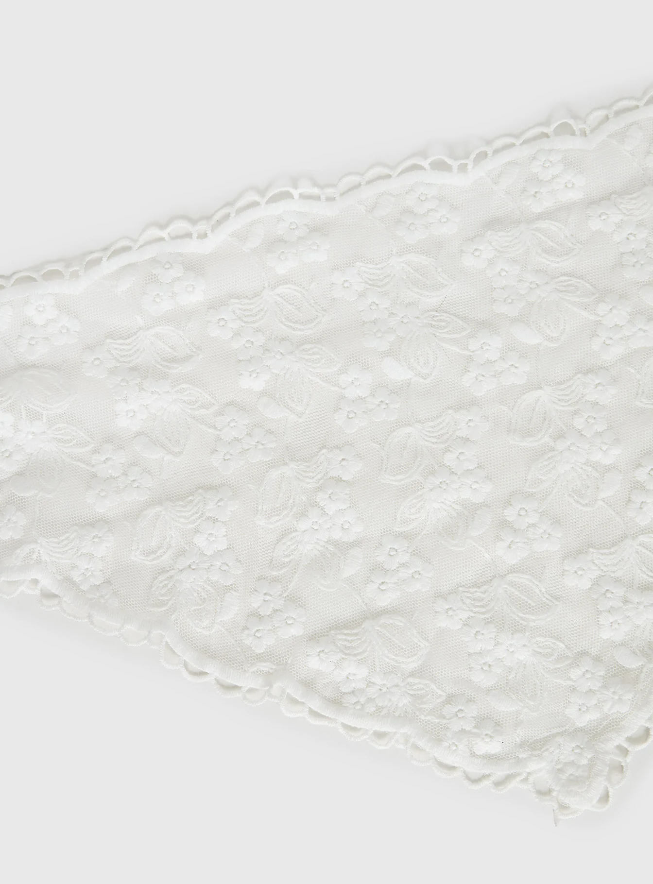 Creme Brulee Lace Hair Scarf White