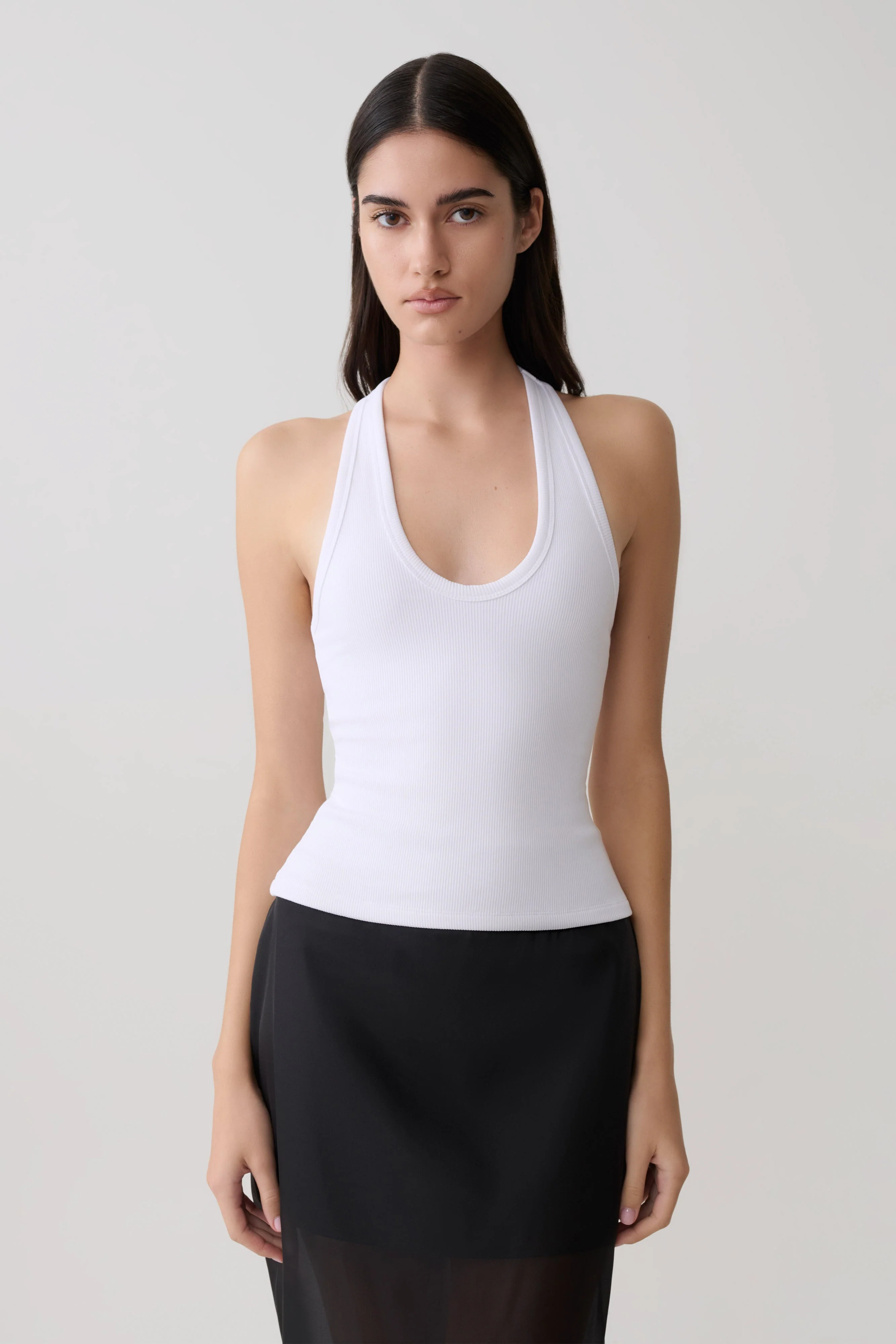 Actress Ribbed Tank - White