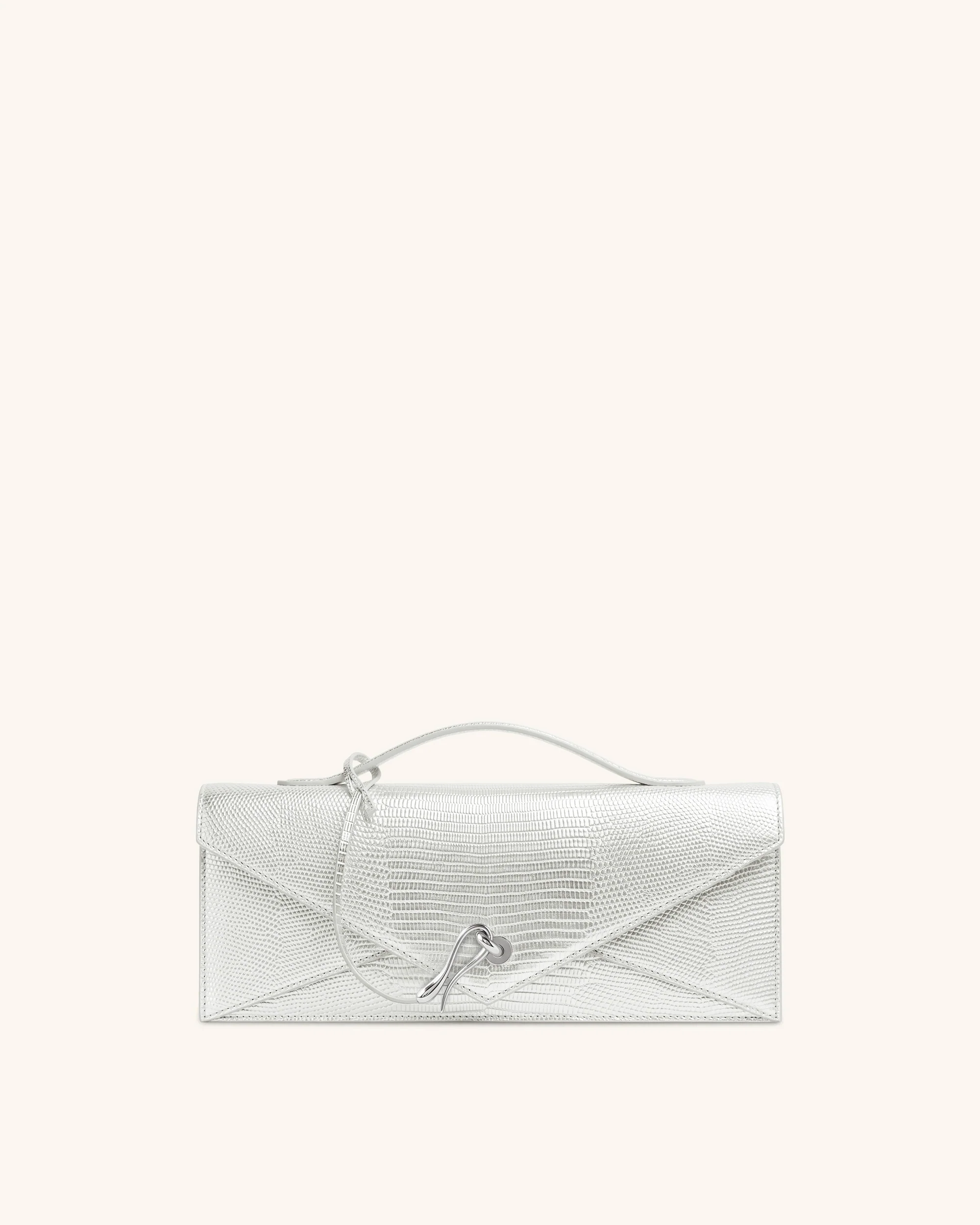 Celeste Envelope Top Handle Bag - Silver Lizard Texture
