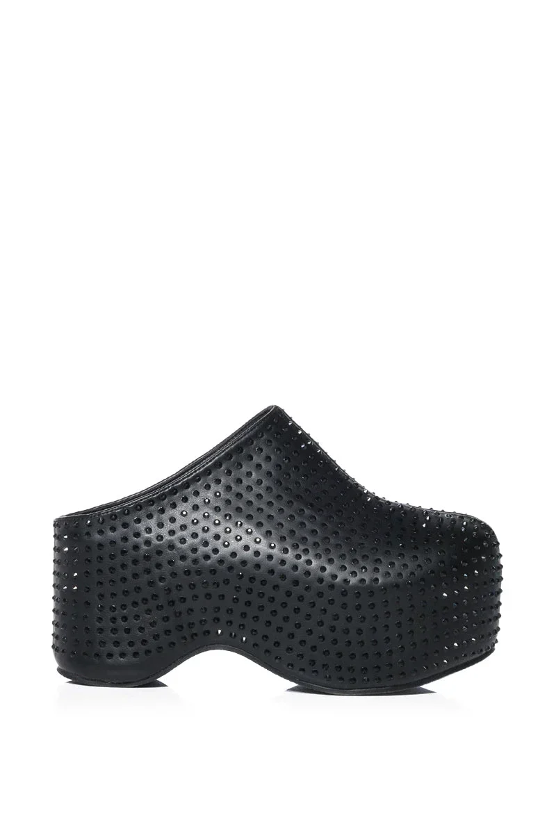 AZALEA WANG MACEY EMBELLISHED CLOG IN BLACK - luluinthesky