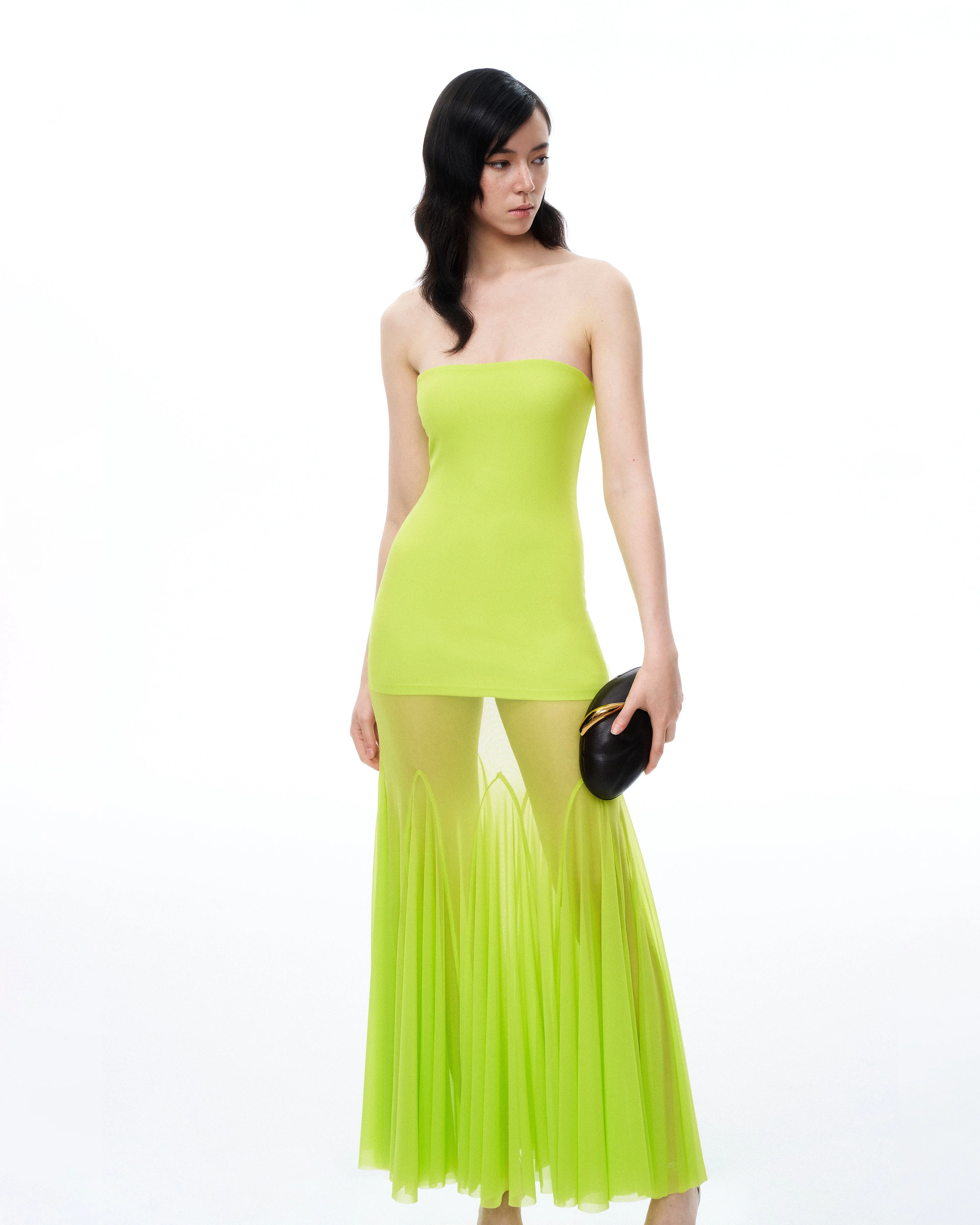 Thalassa Mesh Dress - Lime Green - FASHION NOB