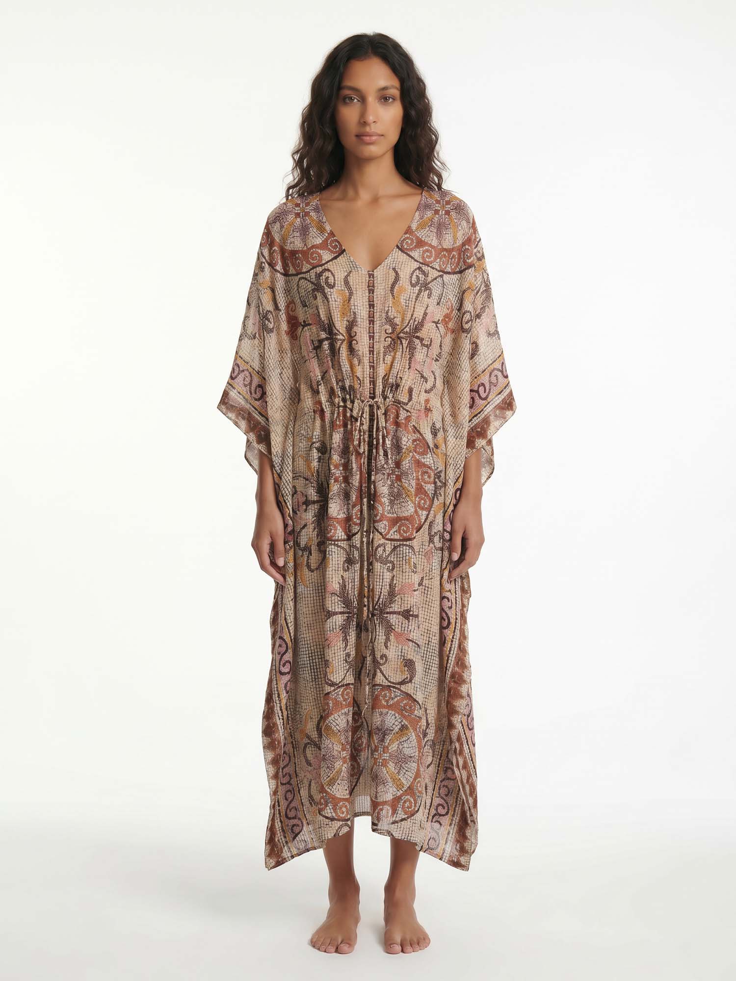 Desert Mirage Pattern Flow Maxi Dress