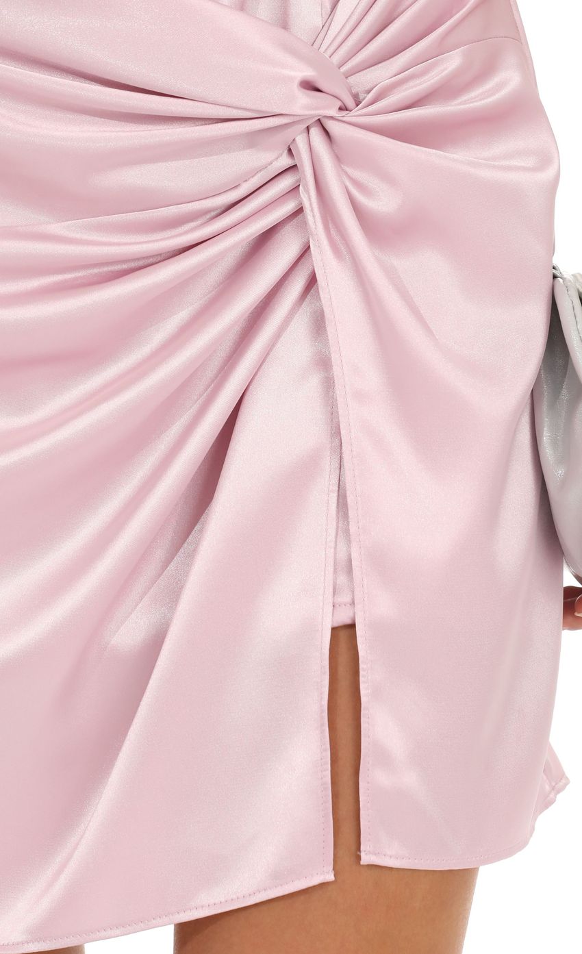 Strapless Ruched Mini Dress in Blush Pink - FASHION NOB