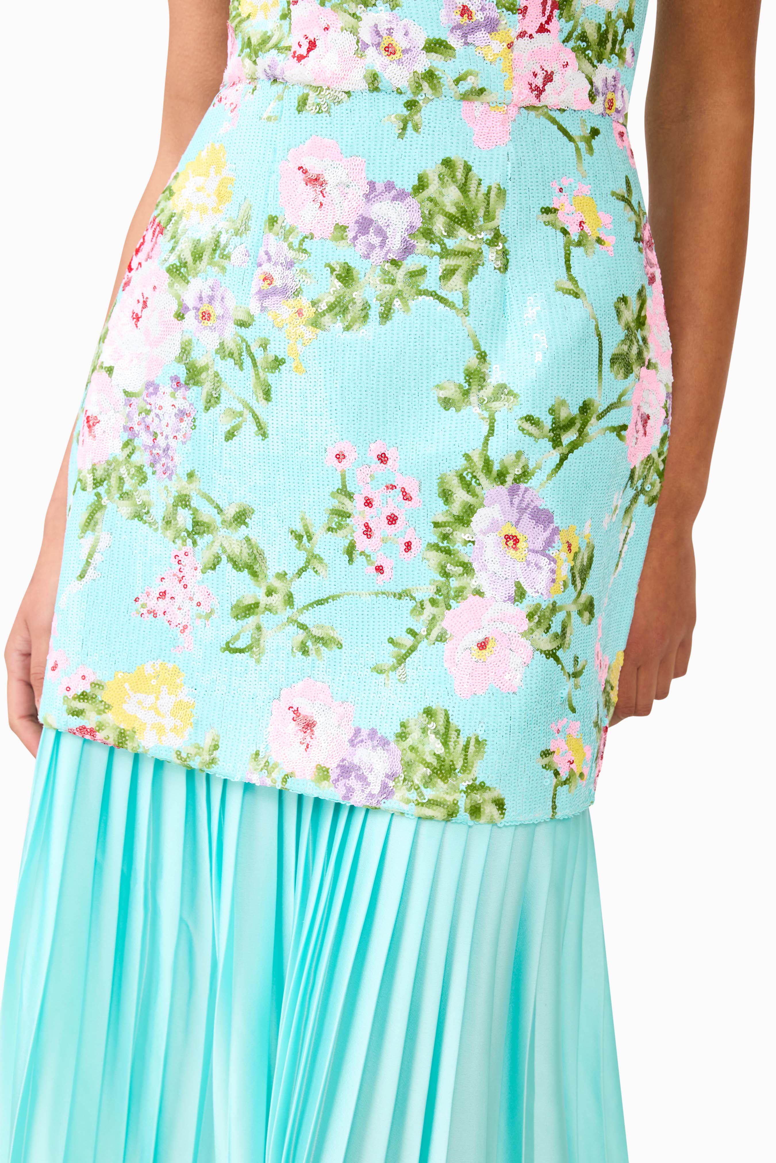 Emmeline Sequin Gown in Mint Green