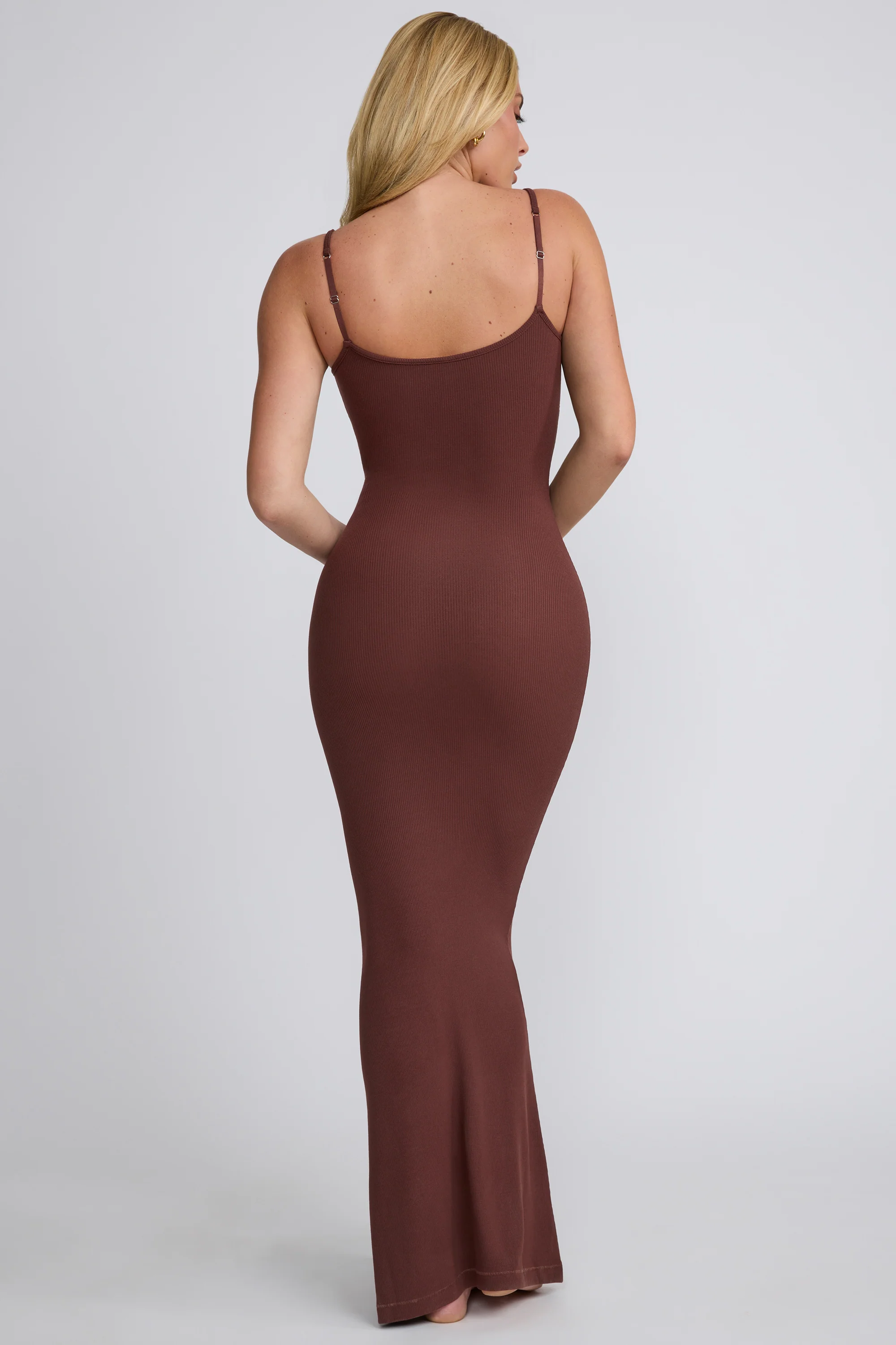 Modal Scoop-Neck Maxi Dress in Chocolate