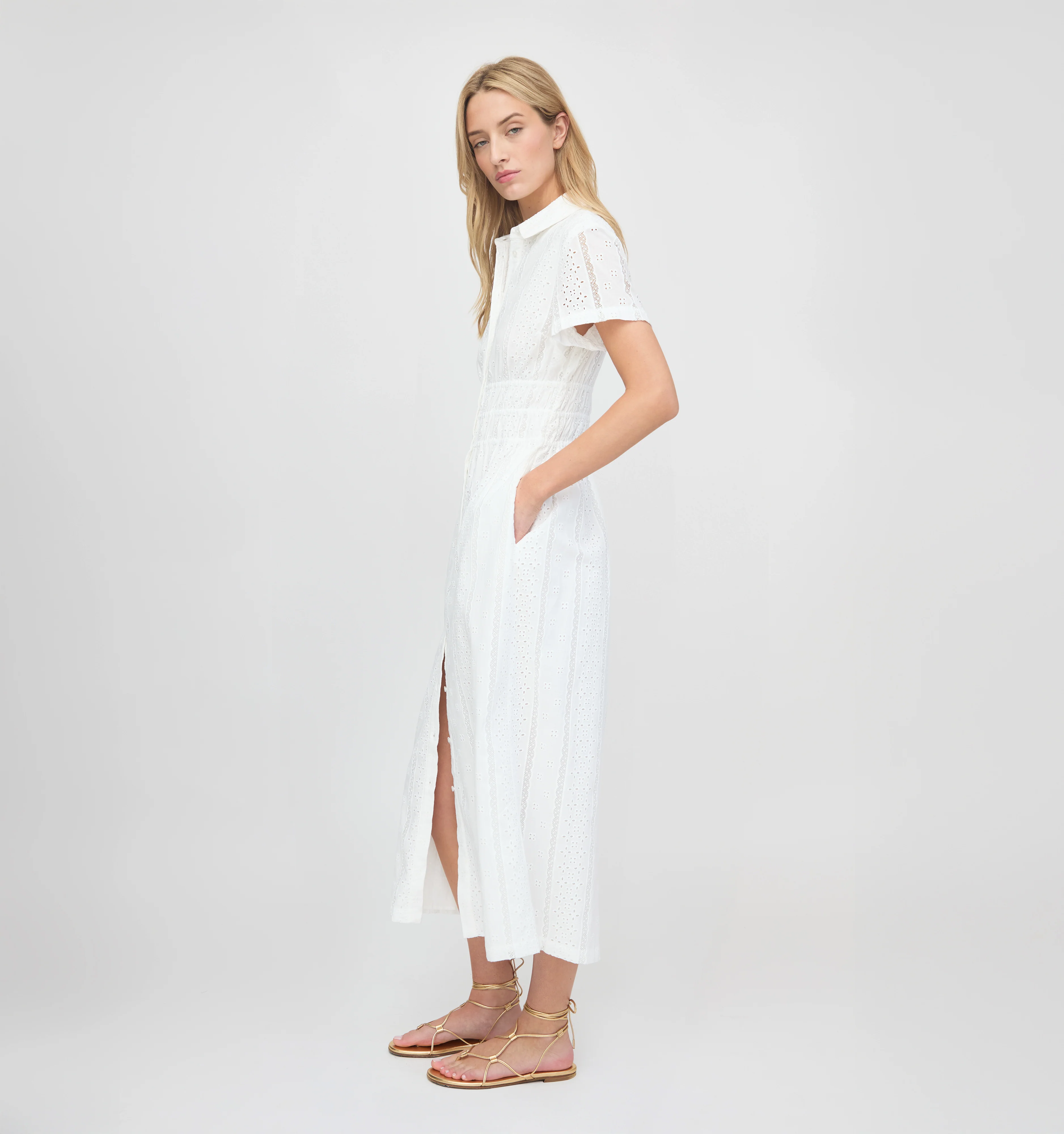 The Jamie Nap Dress - White Broderie Voile