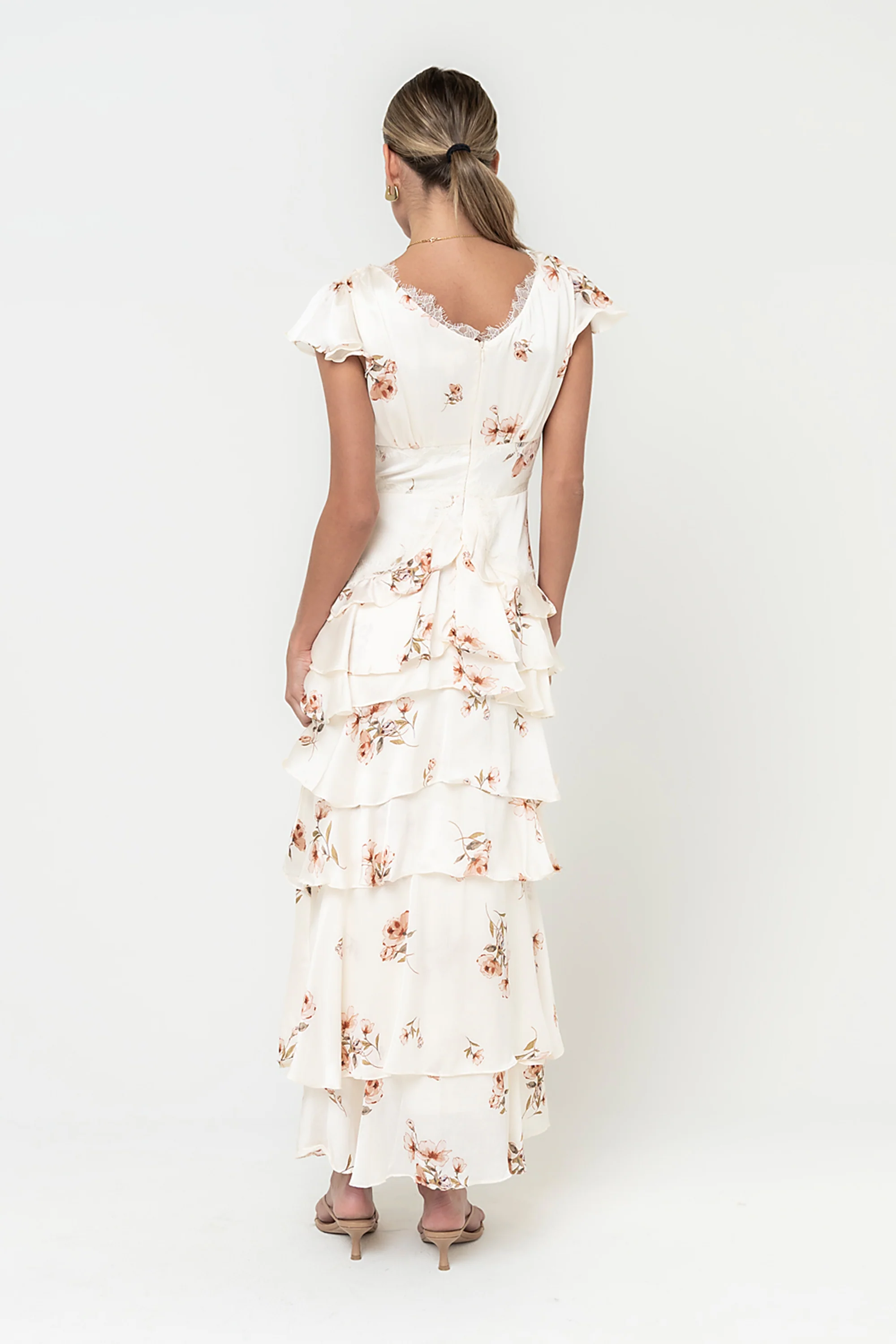 Gigi Ruffle Maxi Dress in Ivory