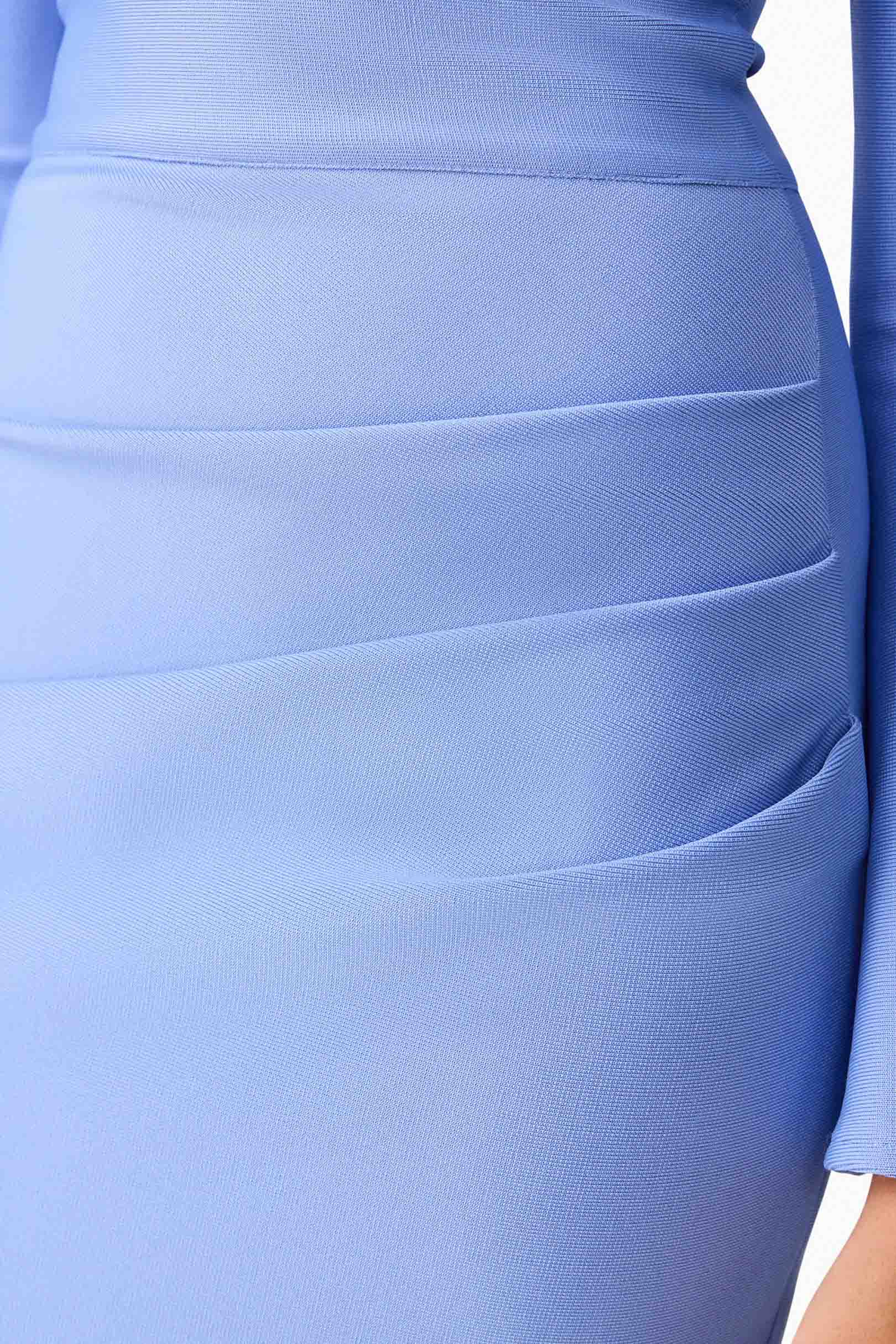 Sonya Long Sleeve Midi Dress in Blue