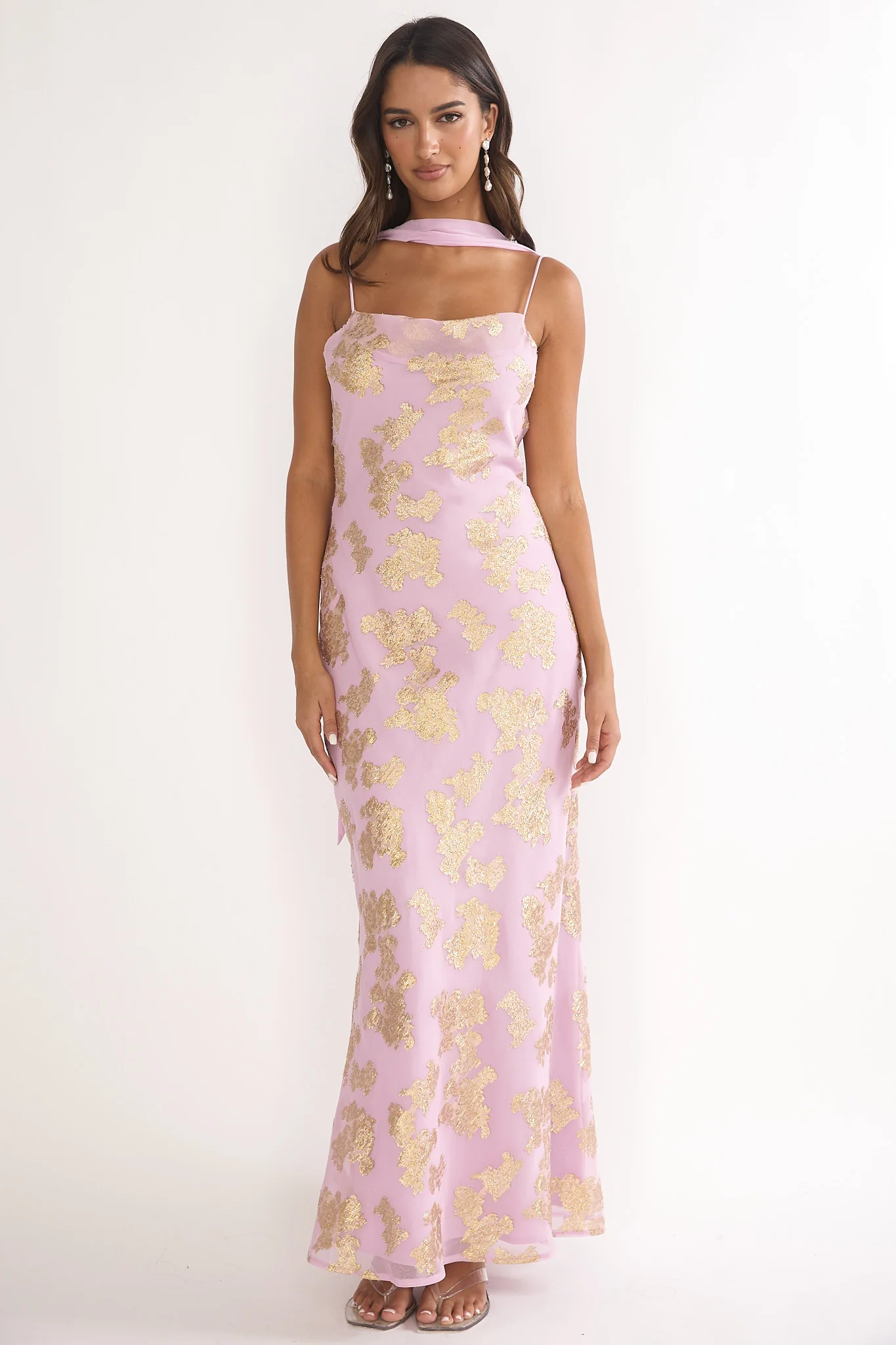 Helsi Cowl Back Maxi Dress Pink