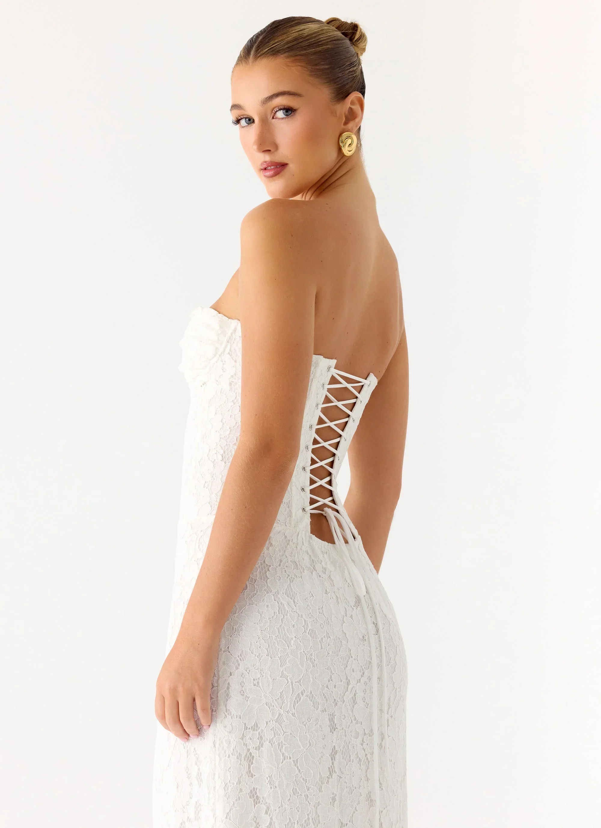 Already Know Lace Maxi Dress - White - luluinthesky