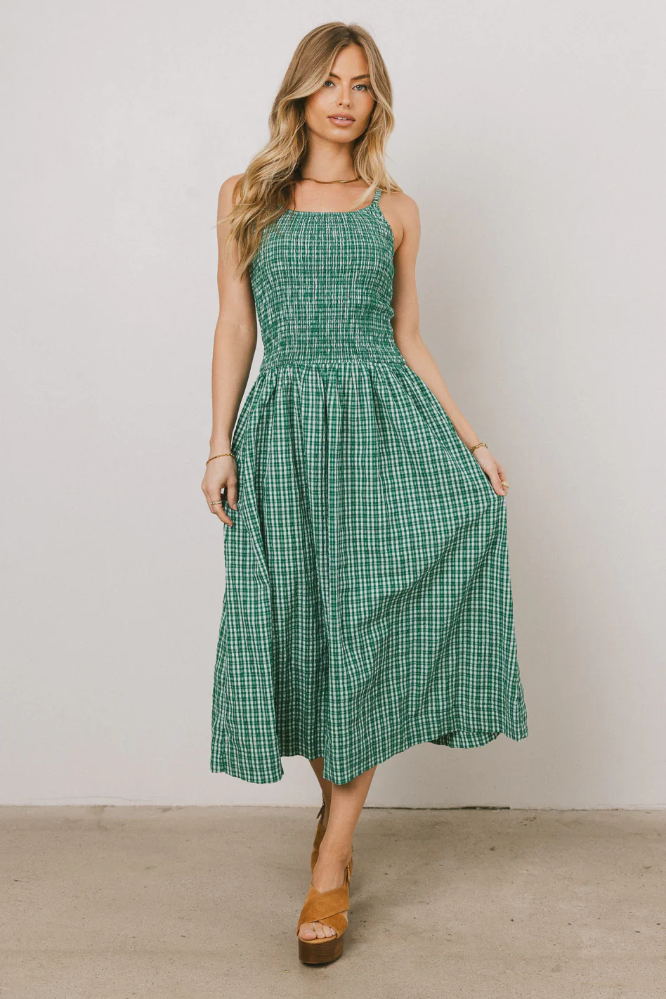 Reid Plaid Midi Dress