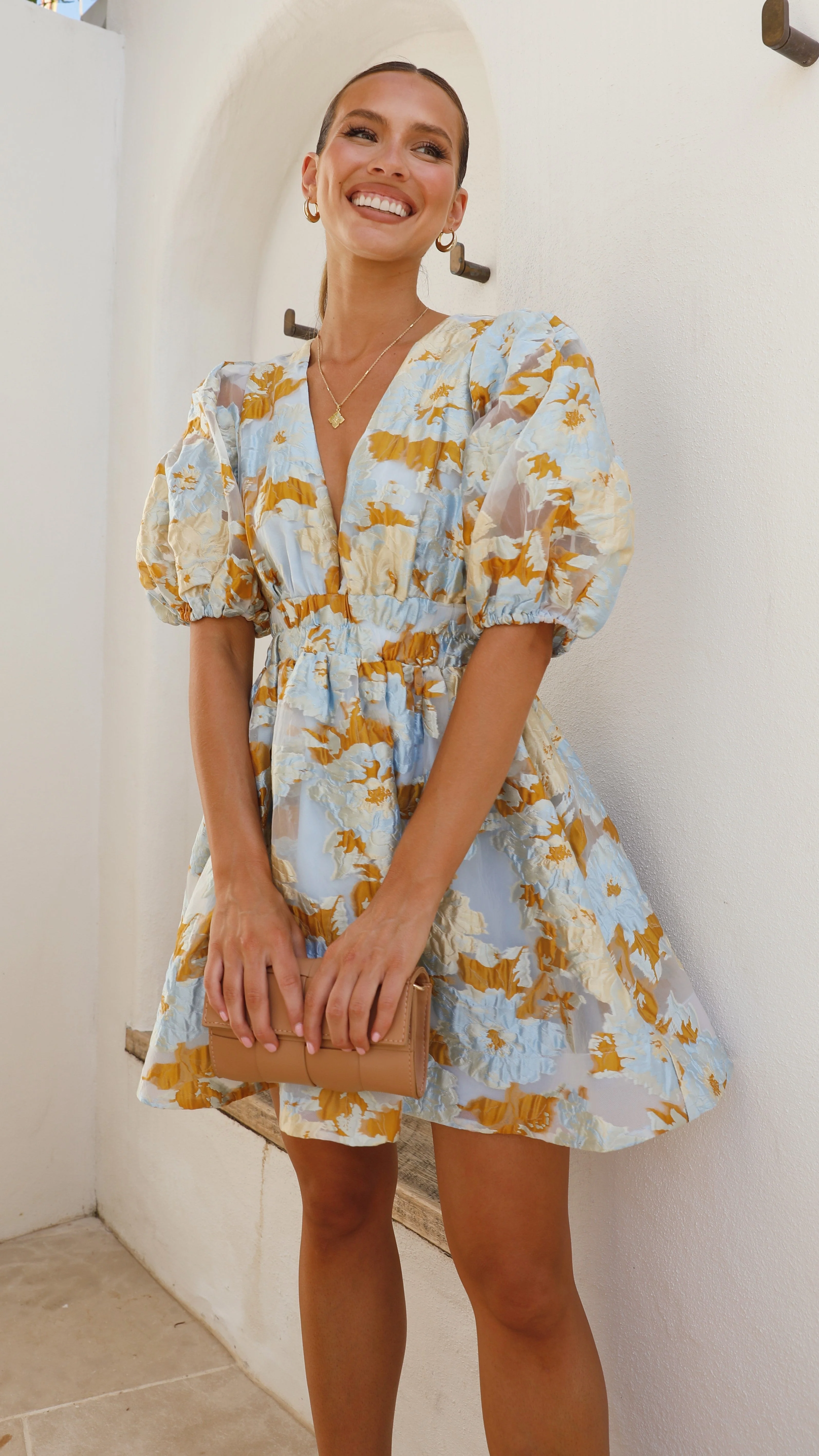 Abel Mini Dress - Blue - luluinthesky