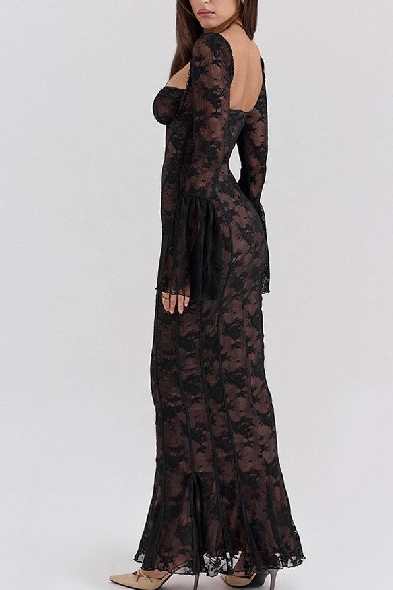 Mermaid-Trumpet Maxi Lace Formal Evening Dresses 837990022170